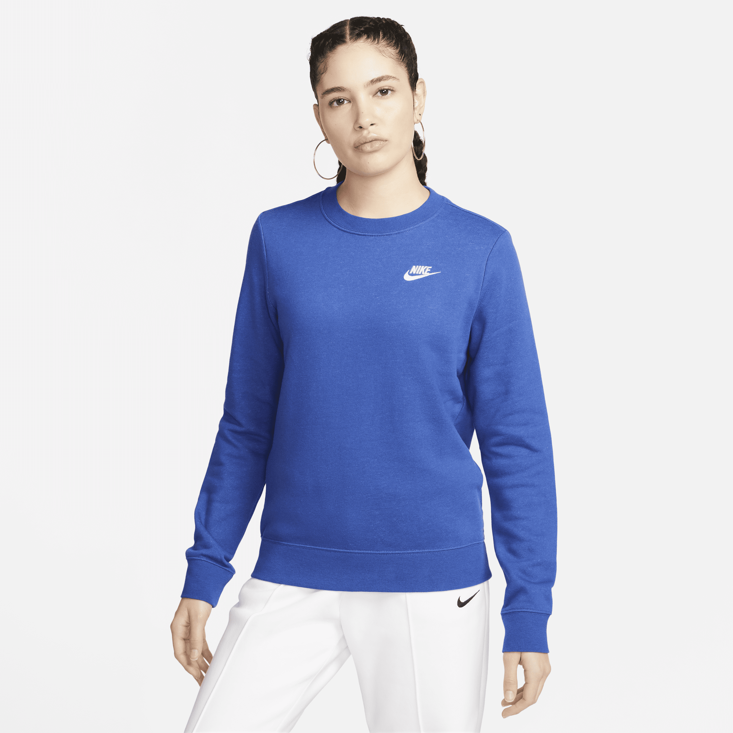 Nike Women's  Sportswear Club Fleece Crew-neck Sweatshirt In Blue