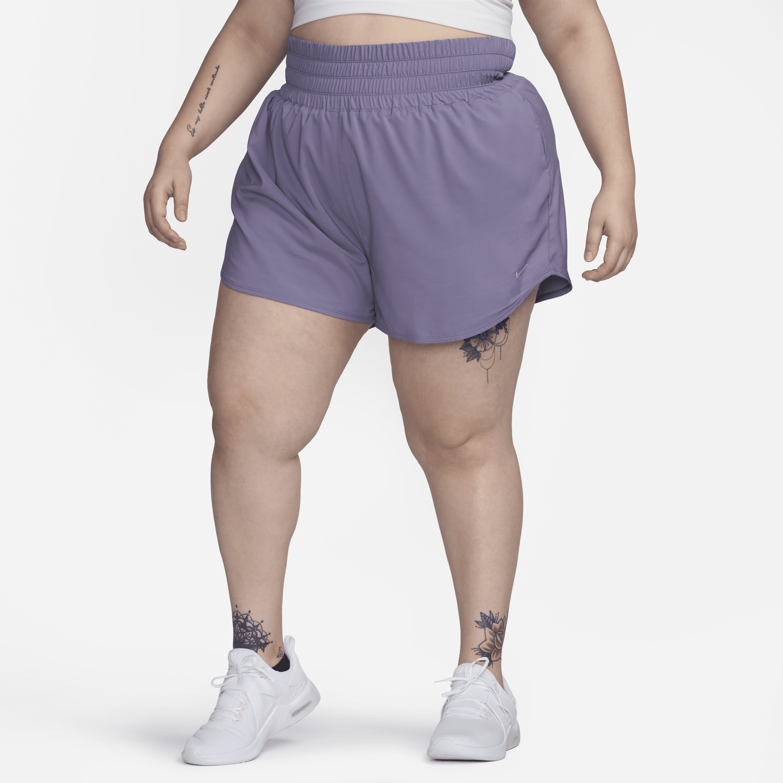 Shop Nike Women's Dri-fit One Ultra High-waisted 3" Brief-lined Shorts (plus Size) In Purple
