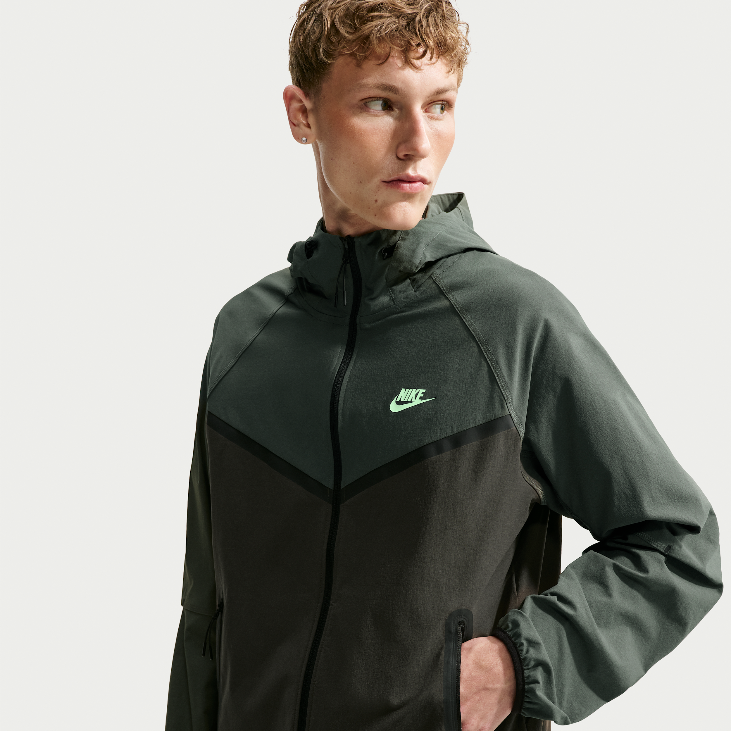 Nike Men's Tech Dri-FIT Woven Full-Zip Windrunner Jacket in Grey | IU6965-005