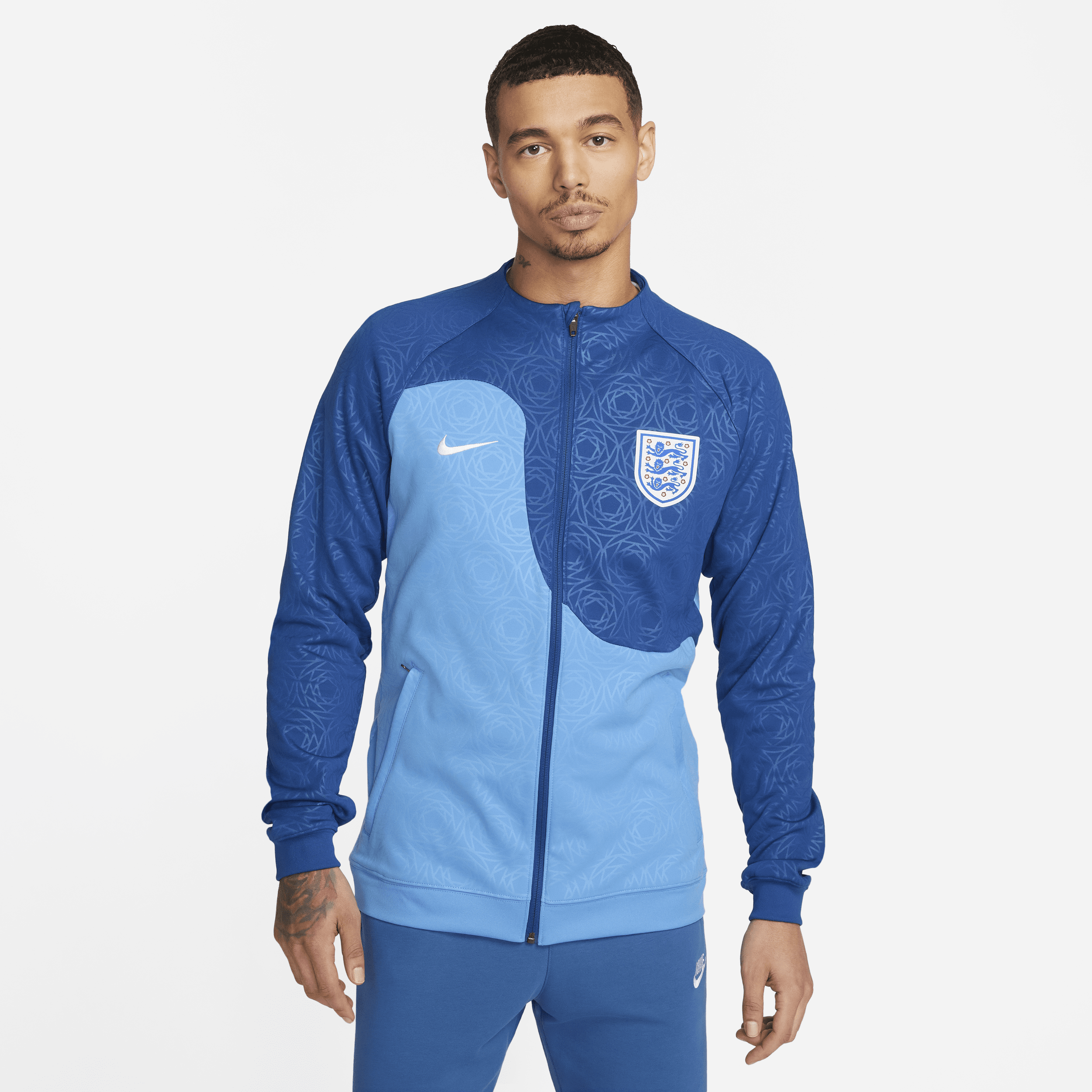 Shop Nike Men's England Academy Pro Anthem Soccer Jacket In Blue