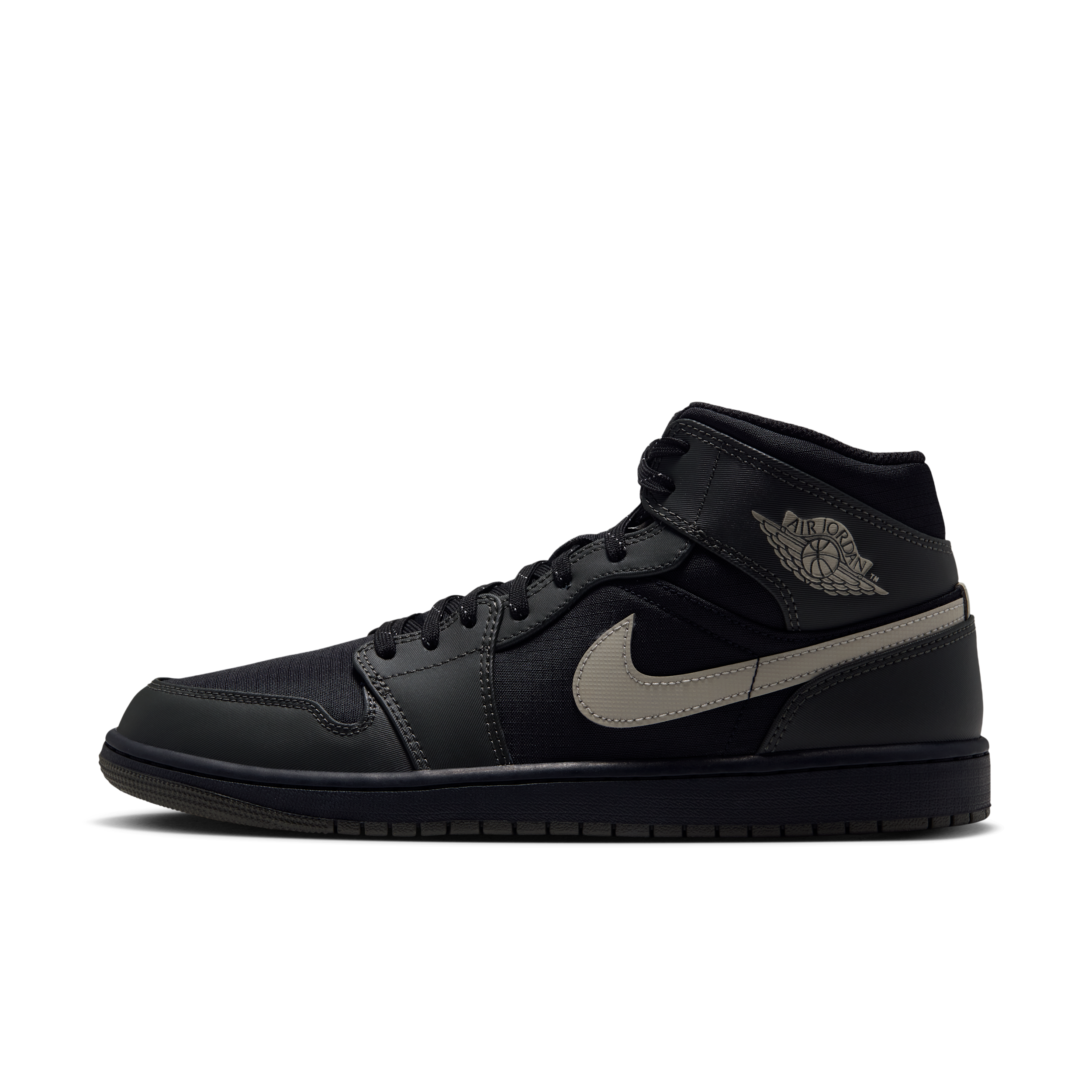 Men's Air Jordan 1 Mid Utility Shoes in Black | IX6982-001