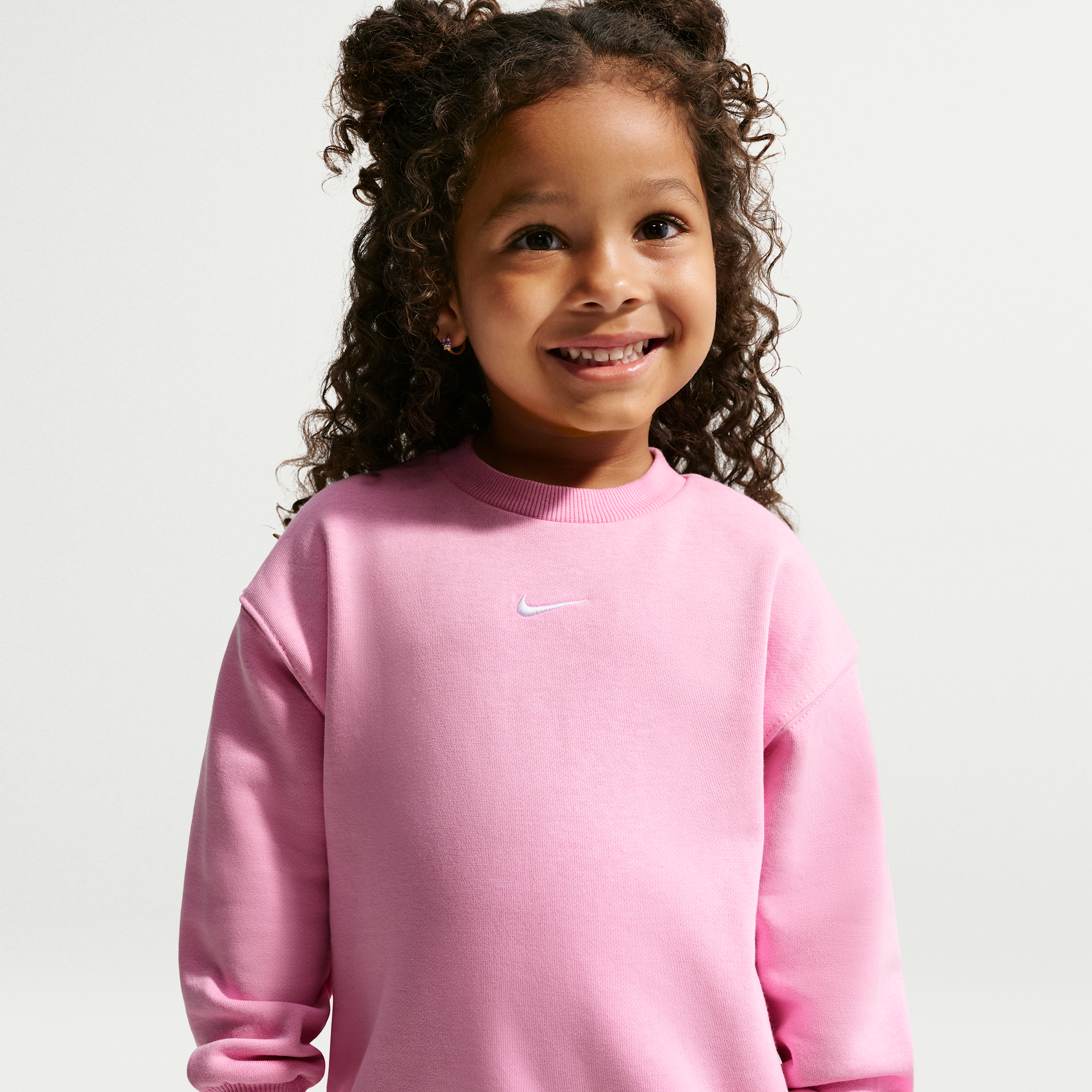 Nike Sportswear Toddler Studio Fleece Oversized Crew in Pink | 26P239-AAH