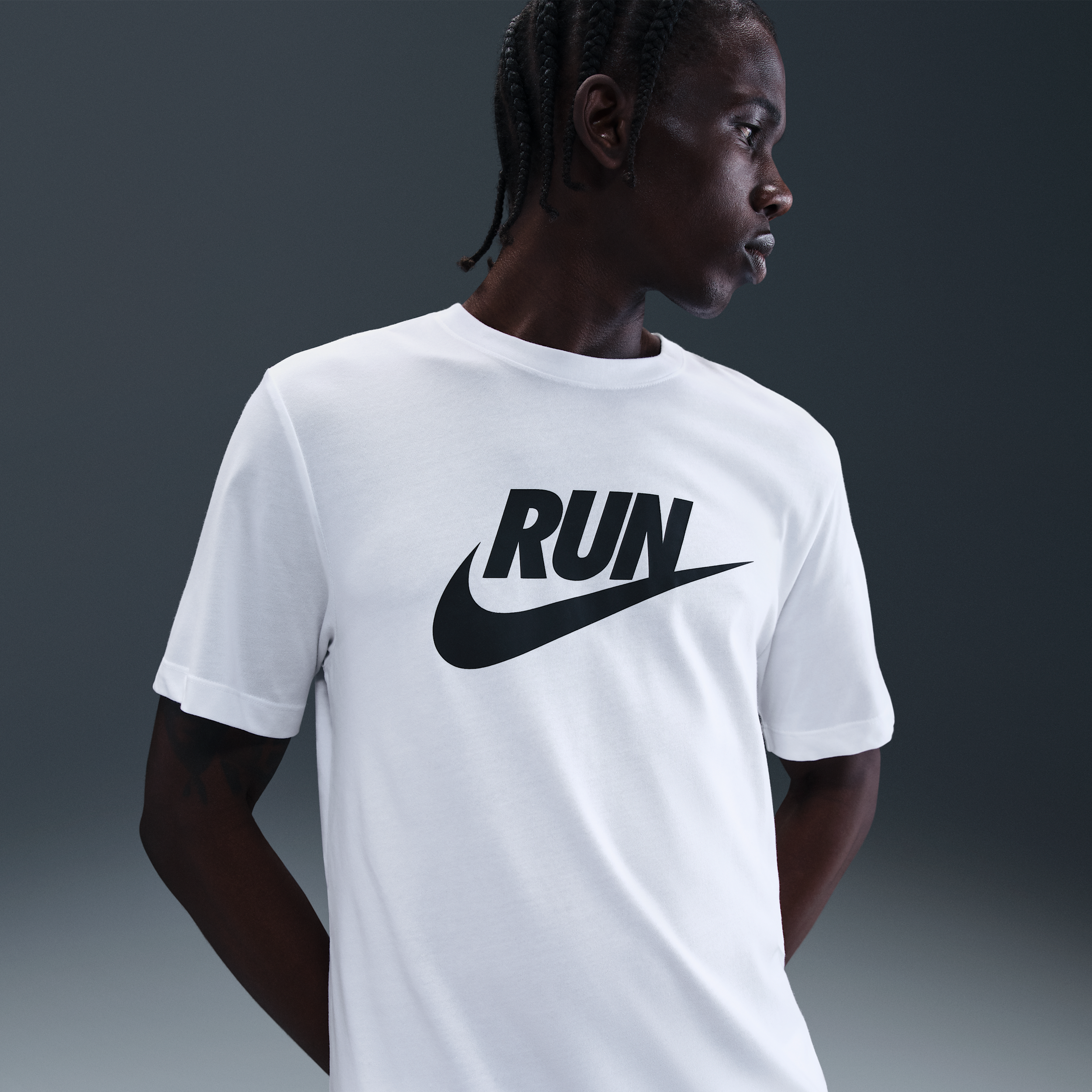 Nike Men's Dri-fit Running T-shirt In White