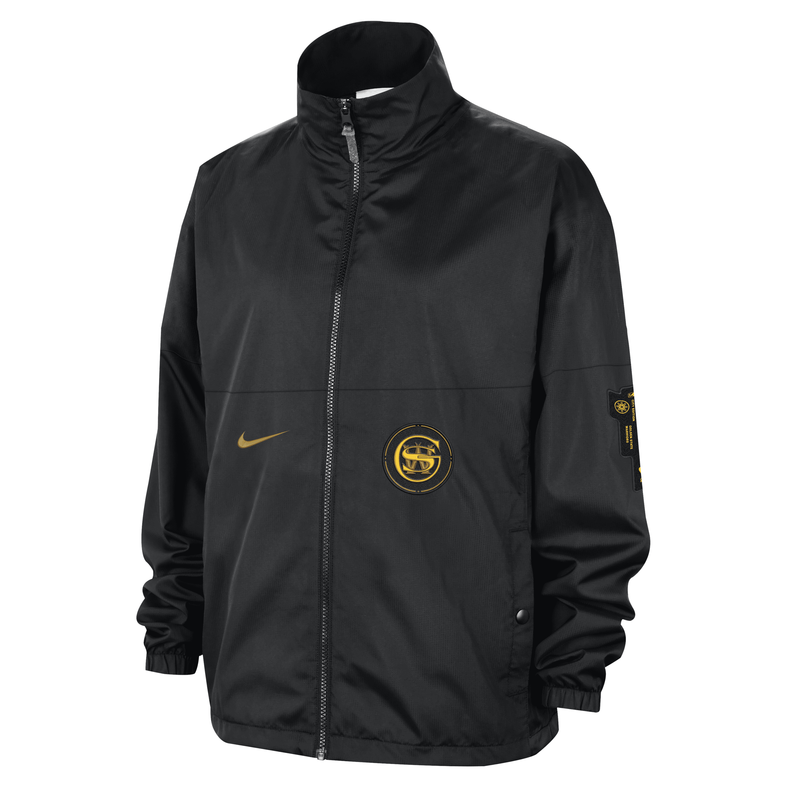 Nike Golden State Warriors Starting 5 2023/24 City Edition  Men's Nba Courtside Jacket In Black