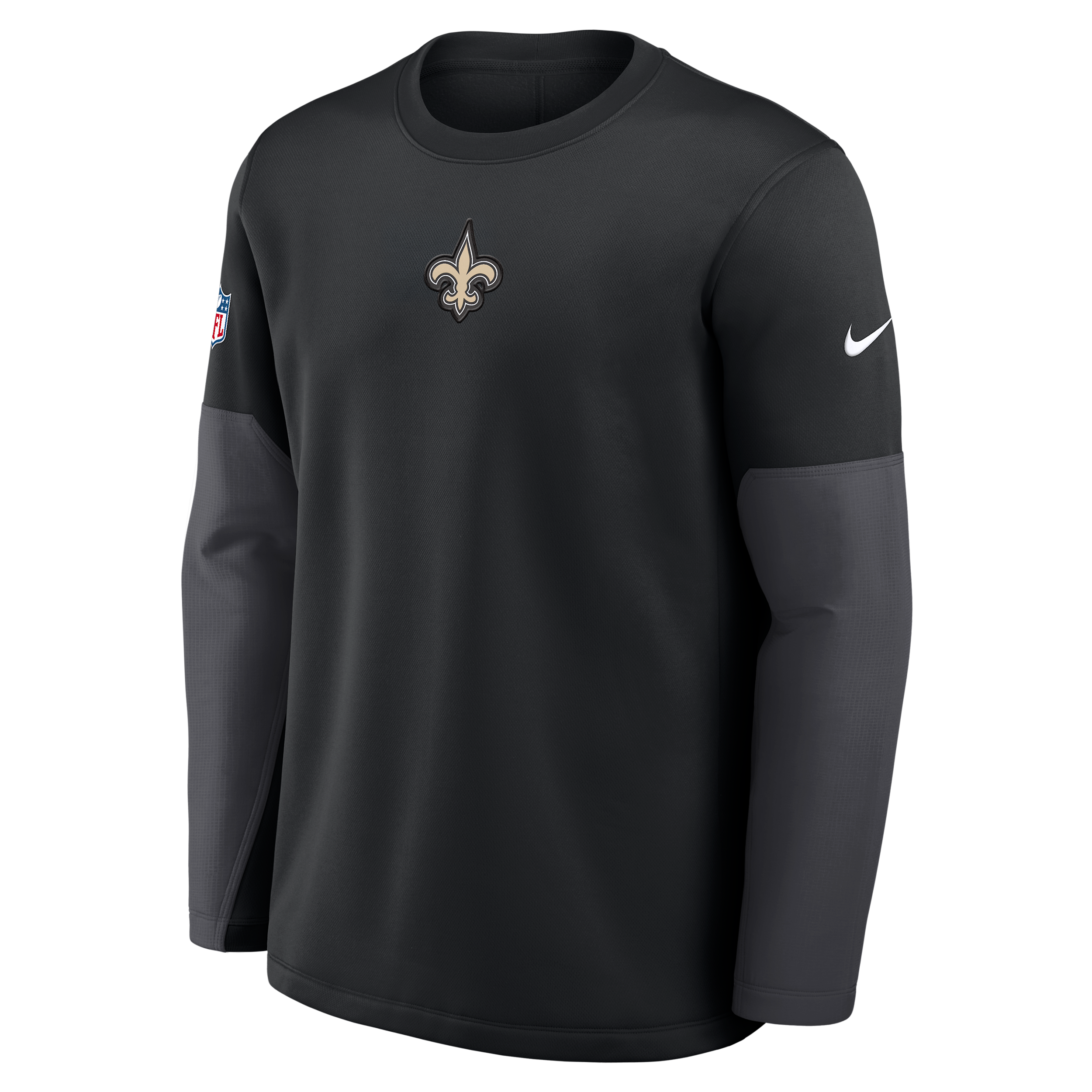 Nike New Orleans Saints Scripted To Win Sideline Coach Men's Therma-fit Nfl Long-sleeve T-shirt In Black