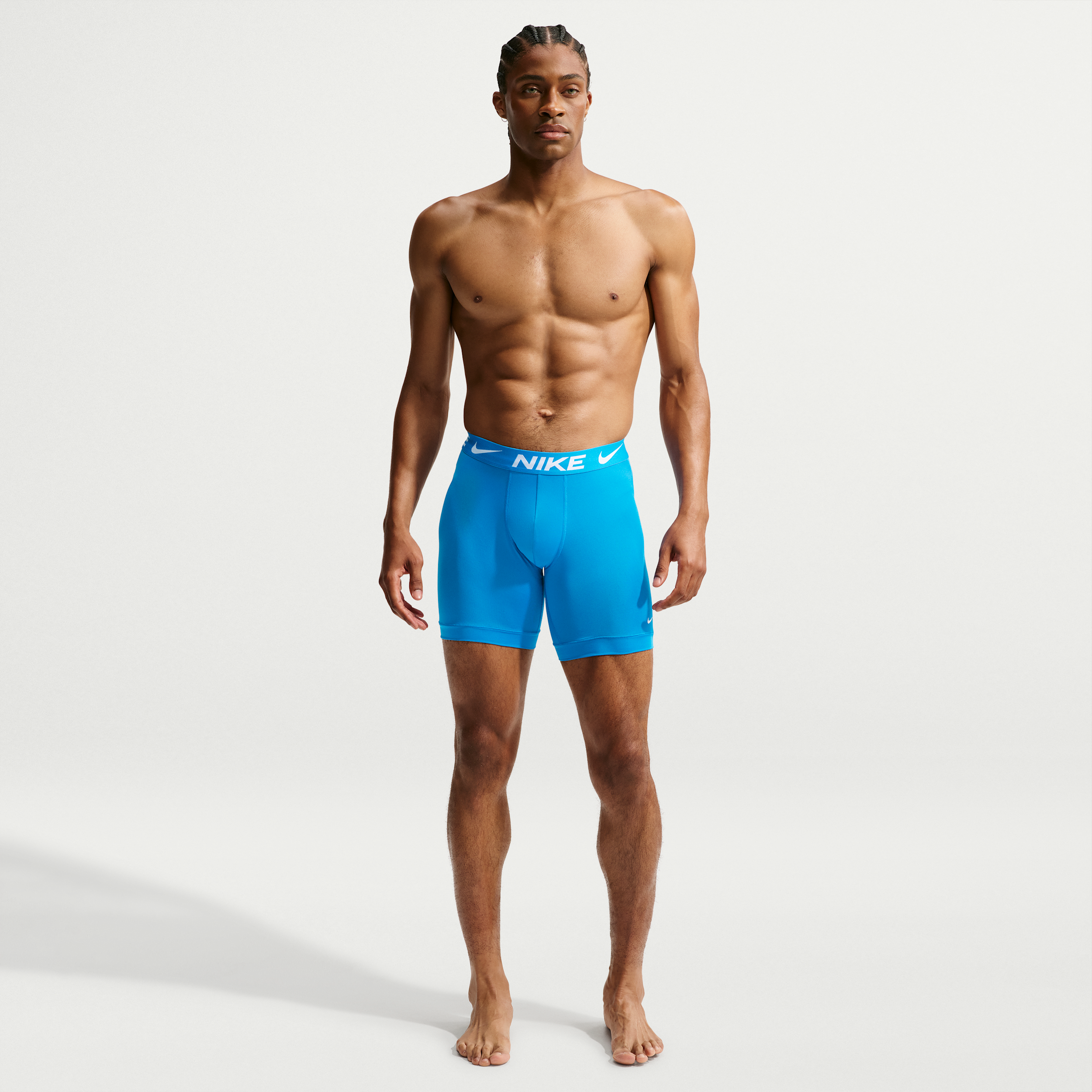 Nike Men's Essential Micro Dri-FIT Long Boxer Briefs (3-Pack) in Blue | KE1158-461