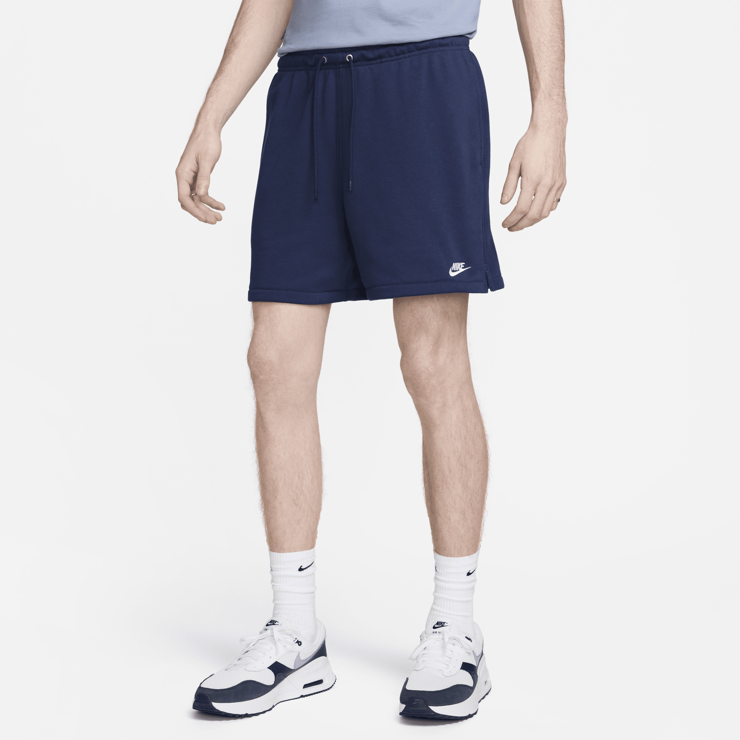 Shop Nike Men's Club French Terry Flow Shorts In Blue