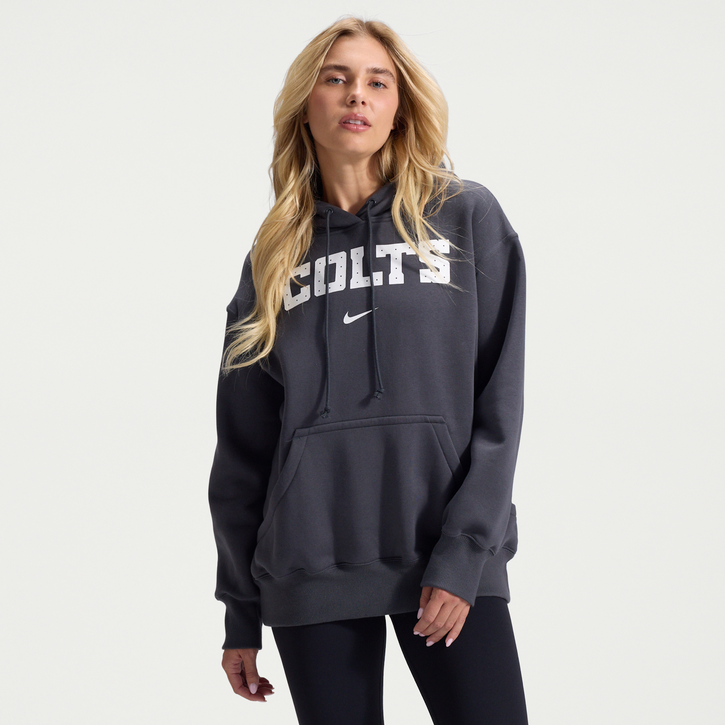 Indianapolis Colts Rivalries Collection Phoenix Nike Women's NFL Oversized Pullover Hoodie in Grey | 01N506F98-SV1