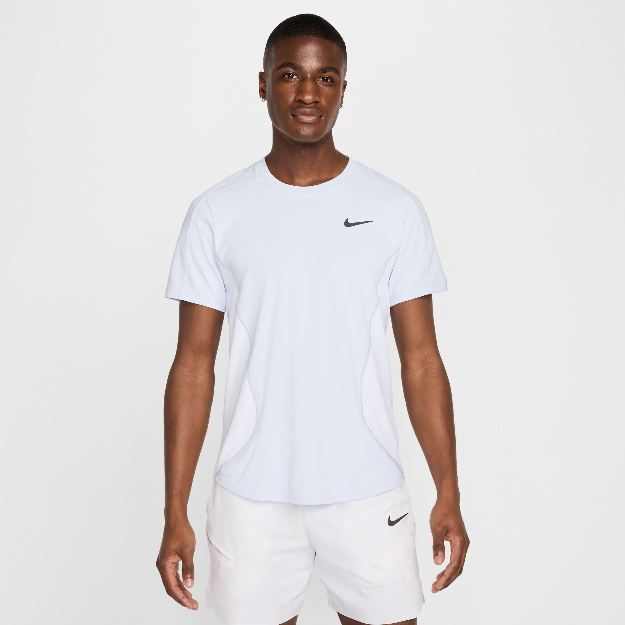 Nike Pro Dri-fit Sports Training Quick Dry Round Neck Short Sleeve Gray In Grey