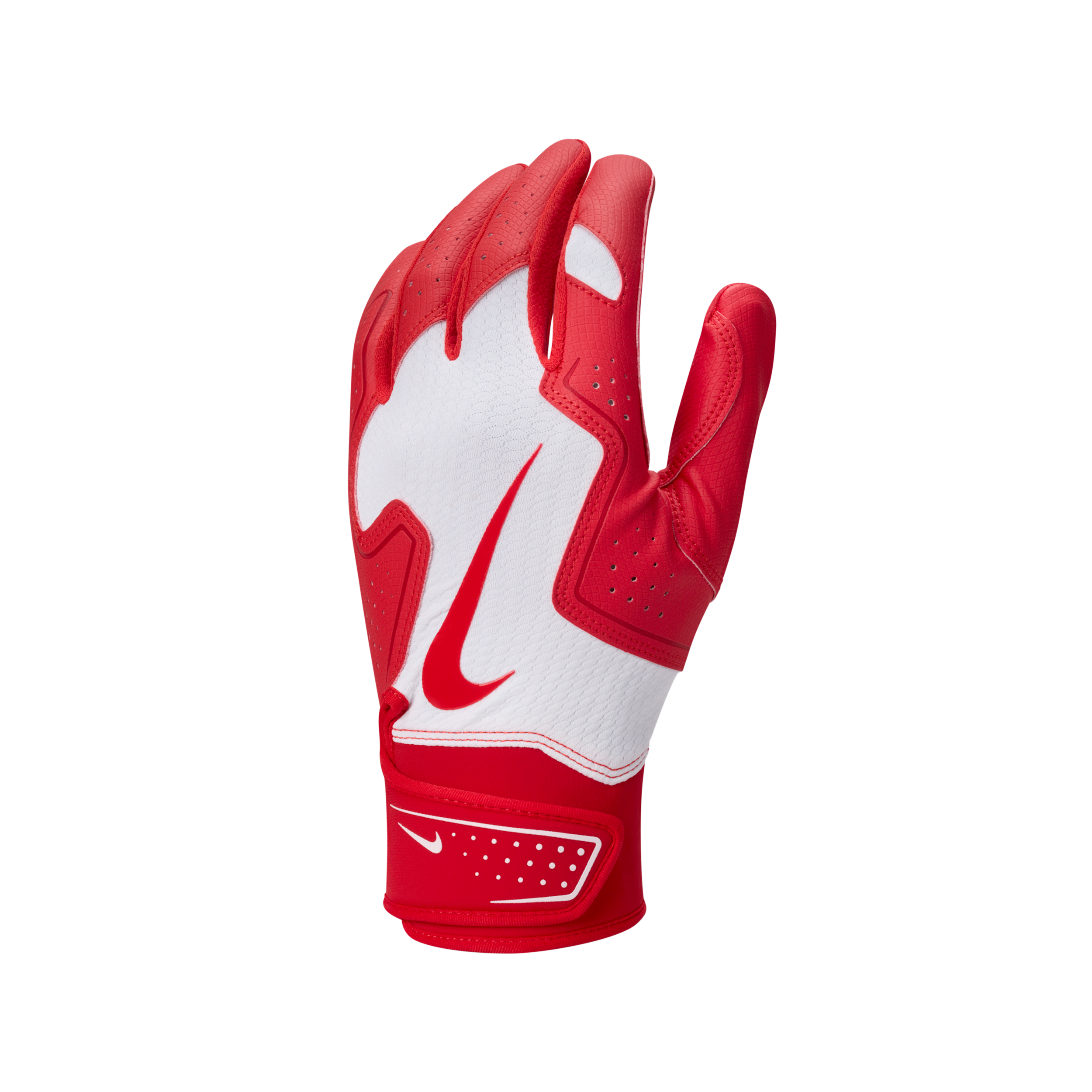 Nike Adult Alpha 2.0 Batting Gloves, Men's, Large, White/University Red