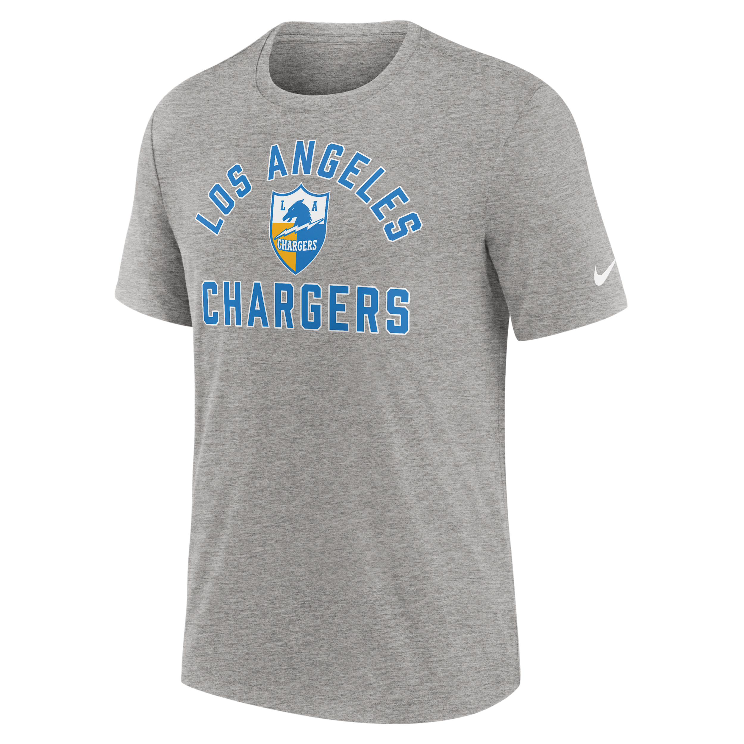 Nike Men's Heather Gray Los Angeles Chargers Favorable Timeline Tri-Blend T-Shirt - Heather Gray