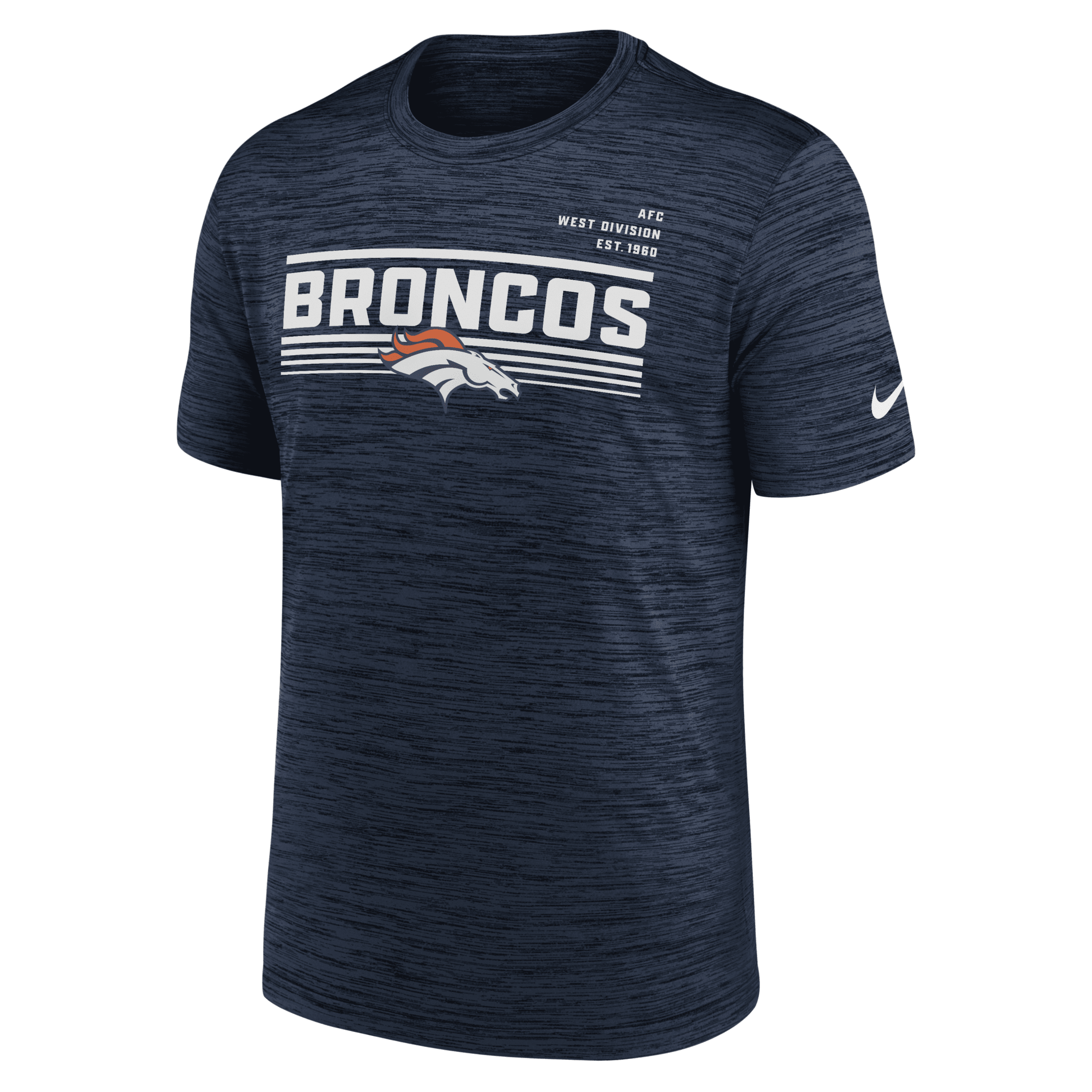 Shop Nike Men's Yard Line Velocity (nfl Denver Broncos) T-shirt In Blue