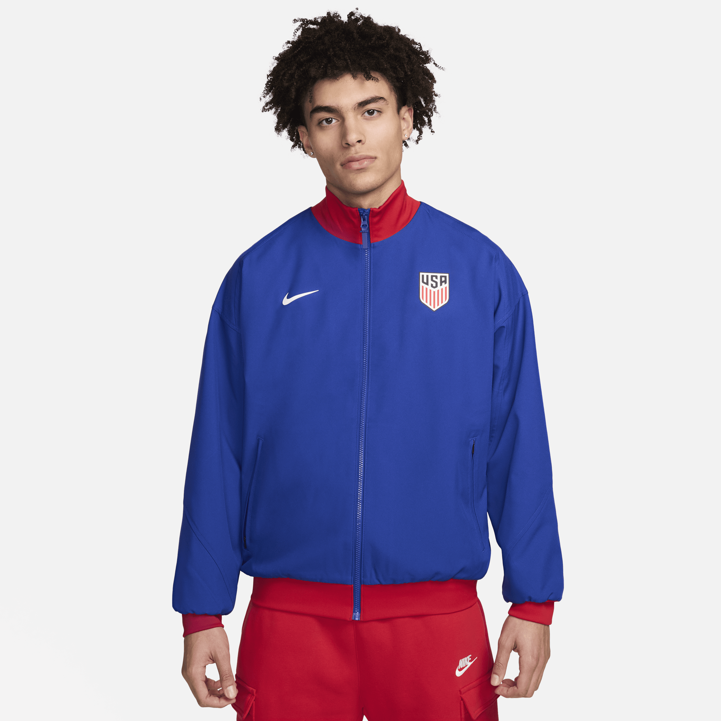 Shop Nike Usmnt Strike  Men's Dri-fit Soccer Jacket In Blue