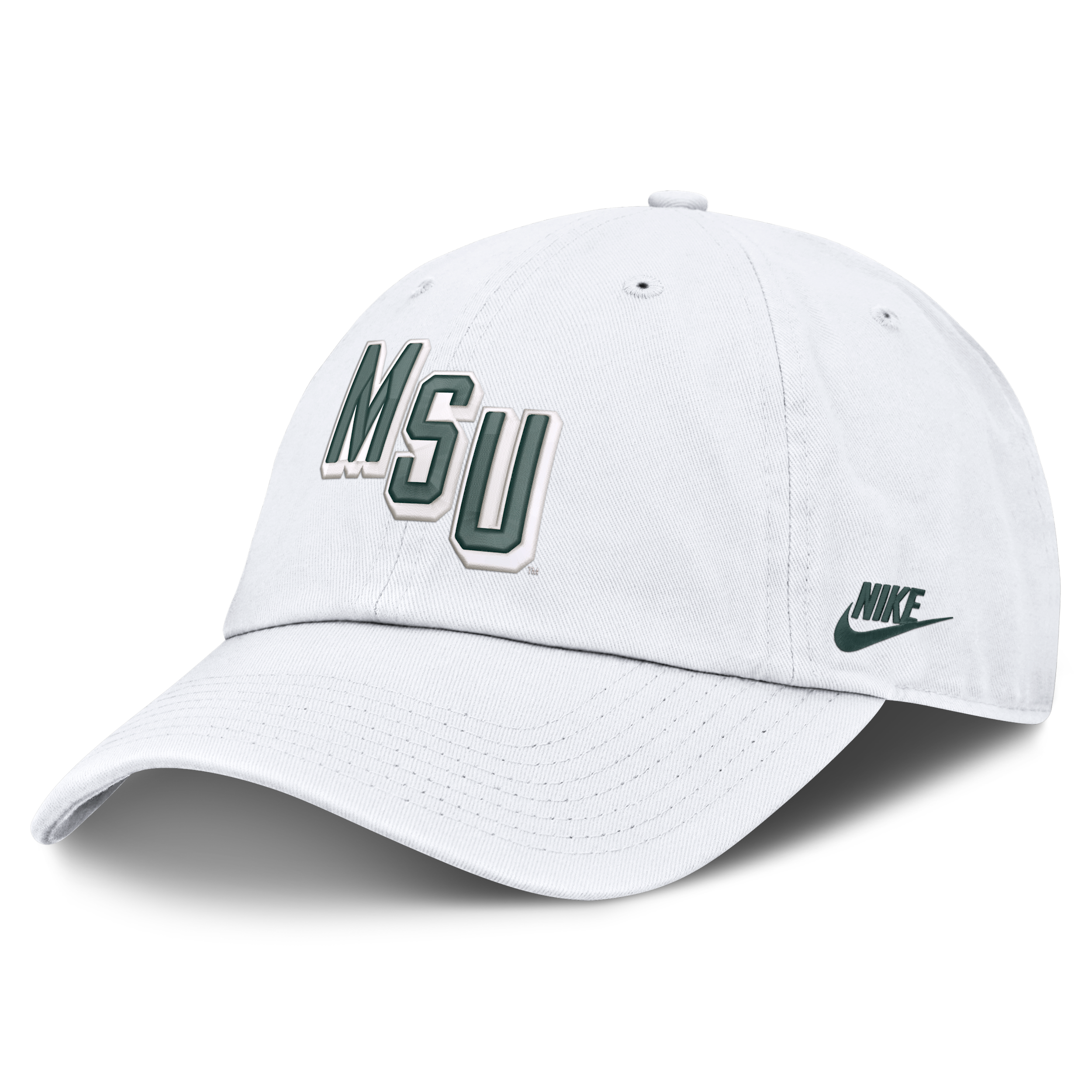 Michigan State Natural Club Nike Men's College Adjustable Hat in White | NC0110AMSV-EYR