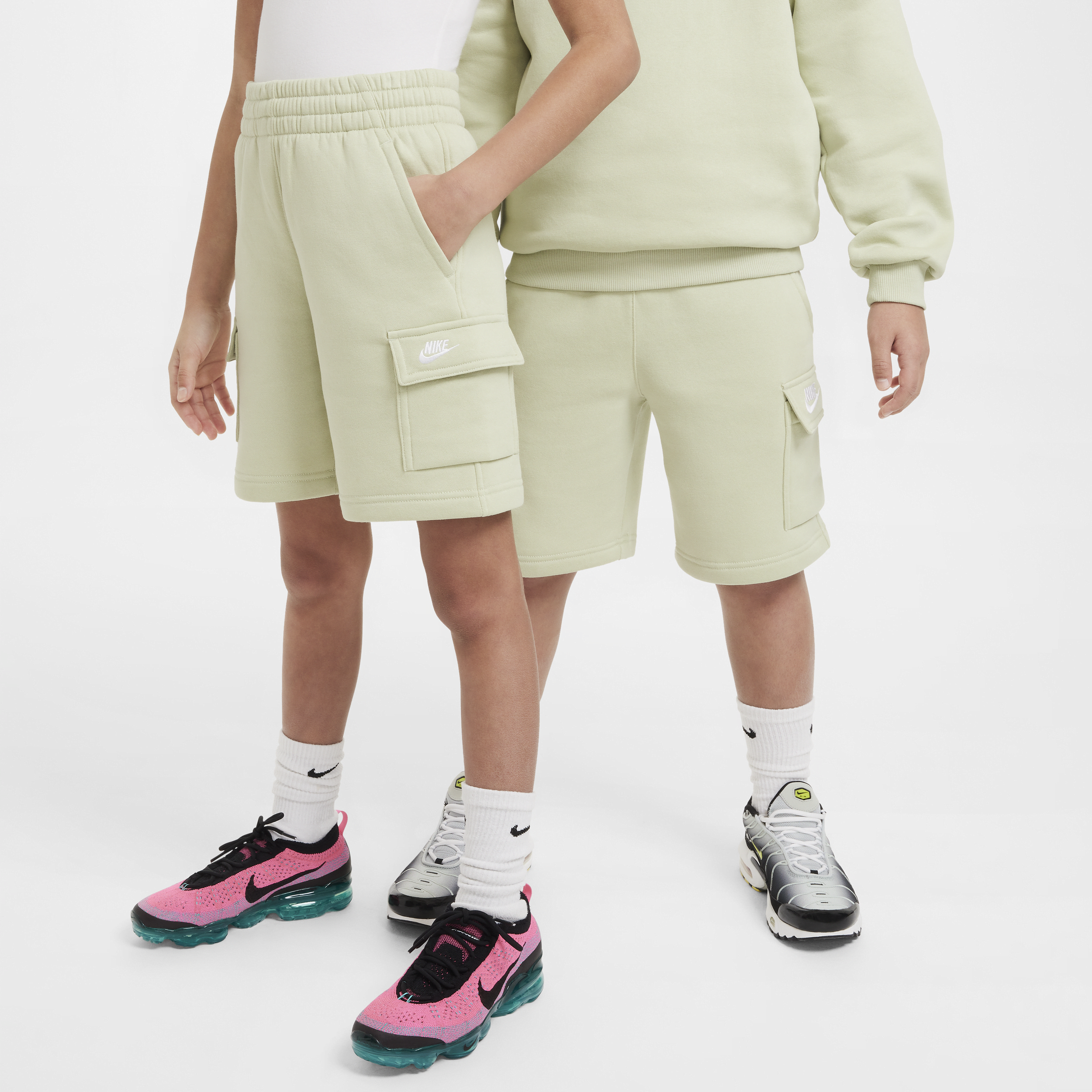 Shop Nike Sportswear Club Fleece Big Kids' Cargo Shorts In Green