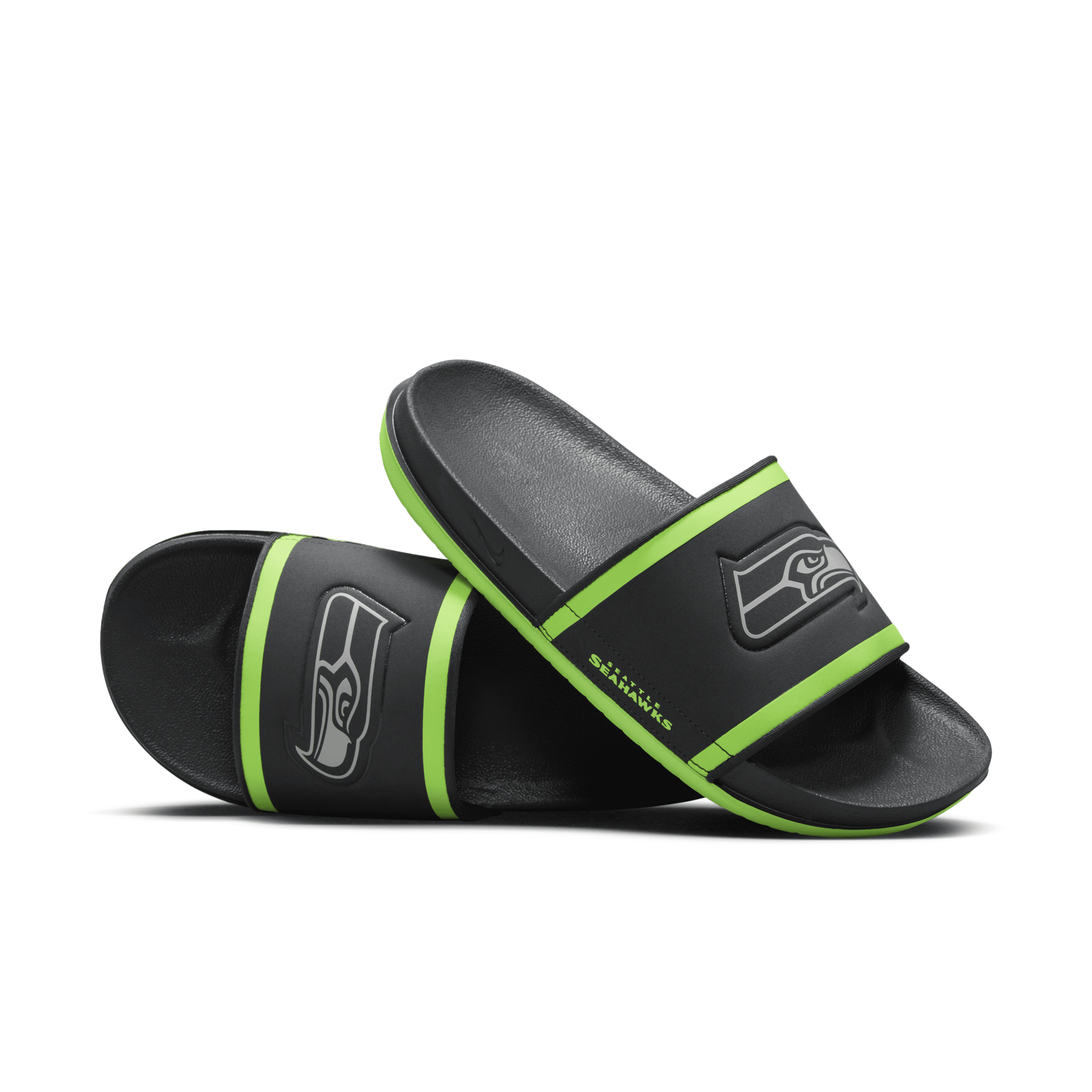 Shop Nike Men's Offcourt (nfl Seattle Seahawks) Slides In Grey