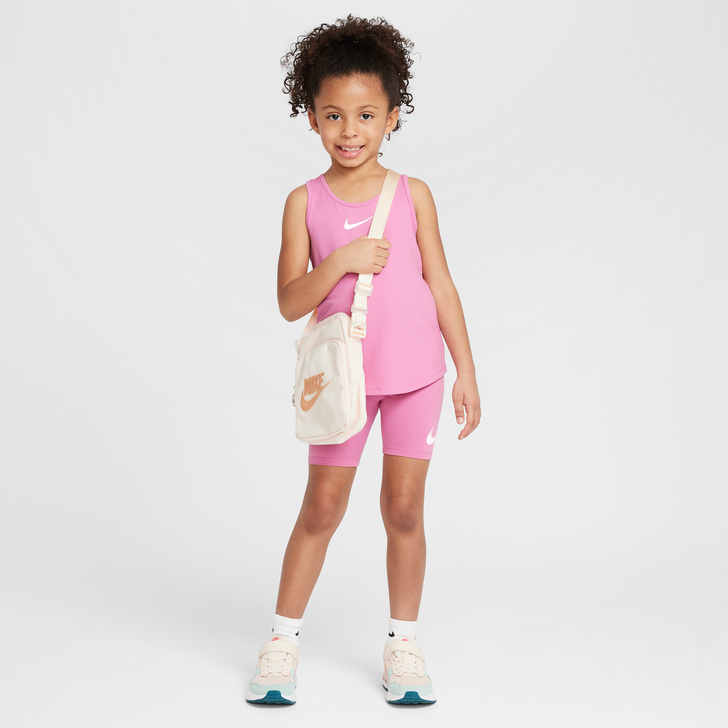 Nike Dri-fit All Day Play Little Kids' 2-piece Bike Shorts Set In Pink
