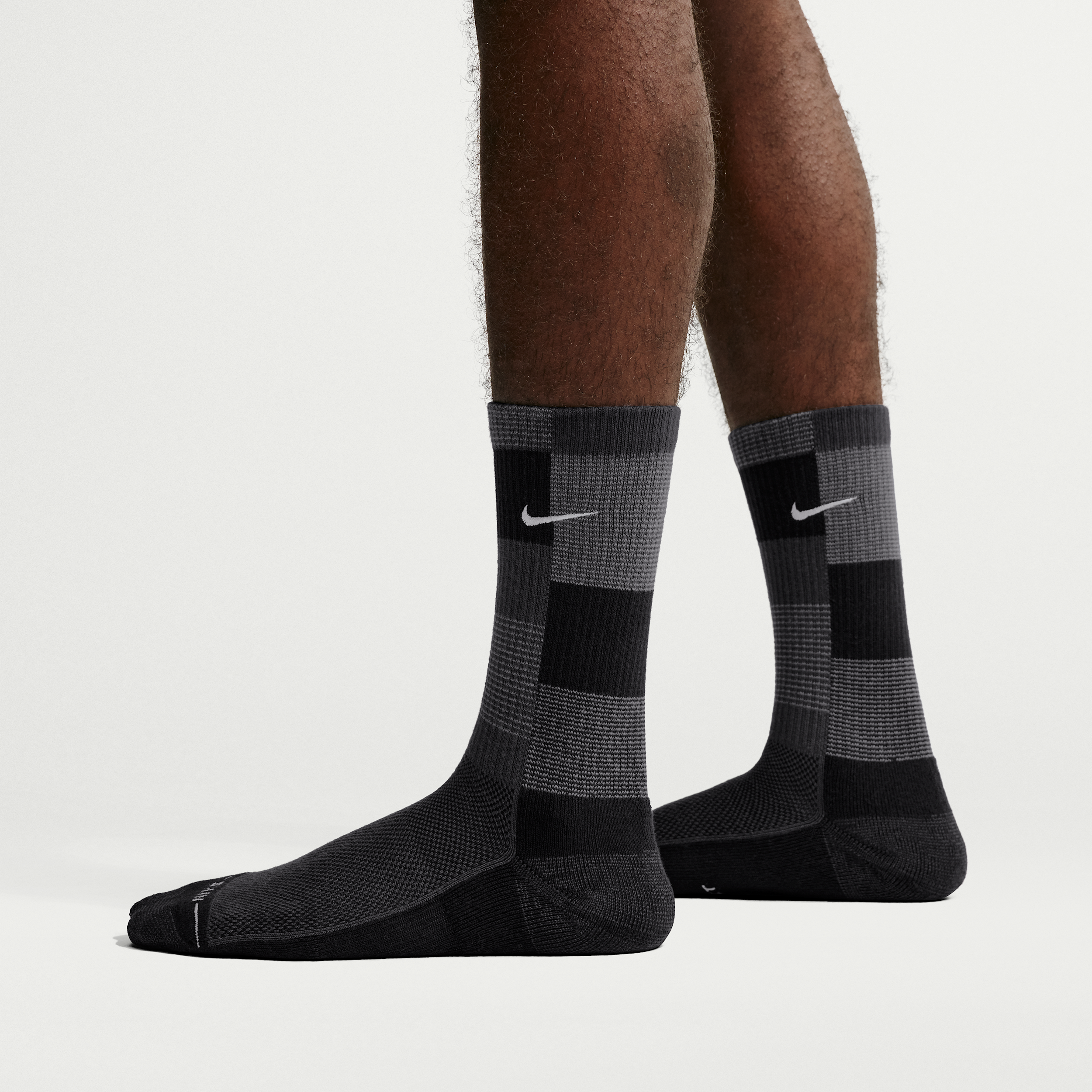 Nike Elevated Everyday Crew Socks, Men's, Medium, Anthracite/Black/Lt Smoke Grey