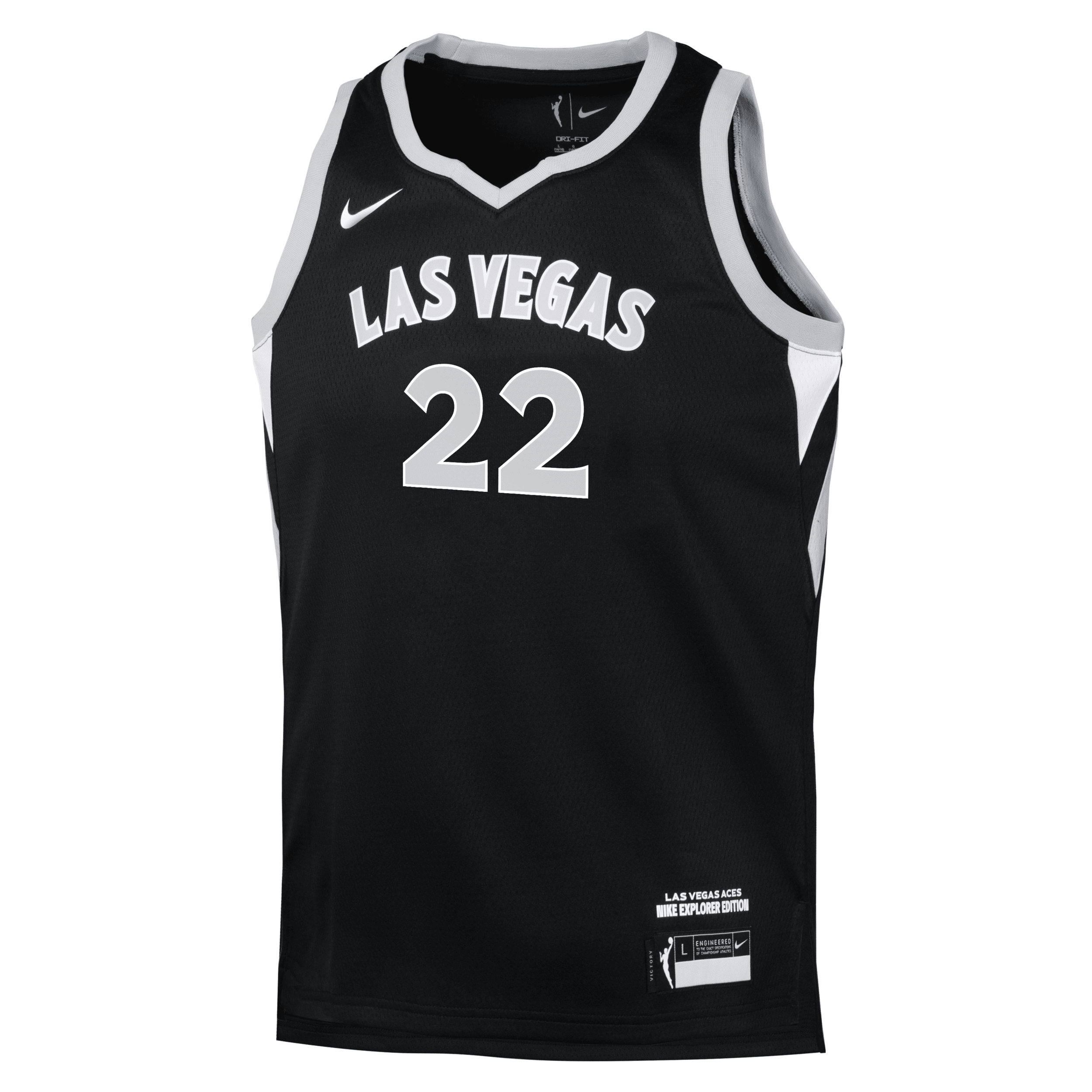 A'ja Wilson Las Vegas Aces 2024 Explorer Edition Big Kids' (Boys') Nike Dri-FIT WNBA Swingman Jersey in Black | 9Z2B7BWAW01-NAW
