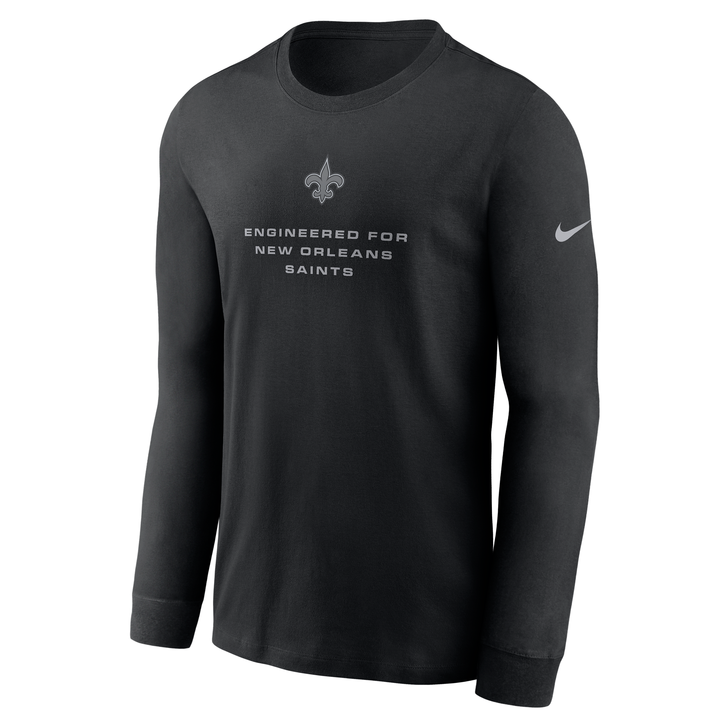 New Orleans Saints Team Issue Nike Men's Dri-FIT NFL Long-Sleeve T-Shirt in Black | 02EW00A7W-ZSZ