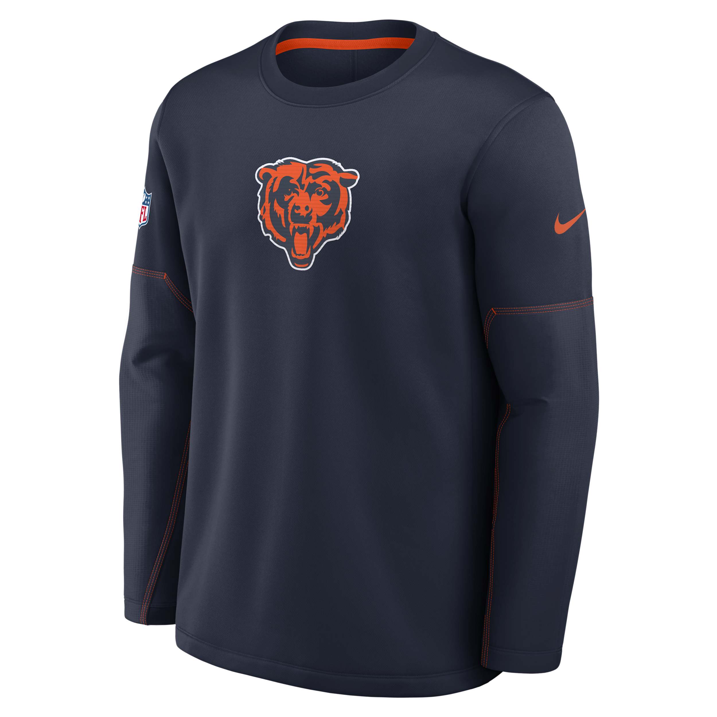 Chicago Bears Sideline Coaches Nike Men's Therma-FIT NFL Long-Sleeve T-Shirt in Blue | 03BR051Y7Q-MXW