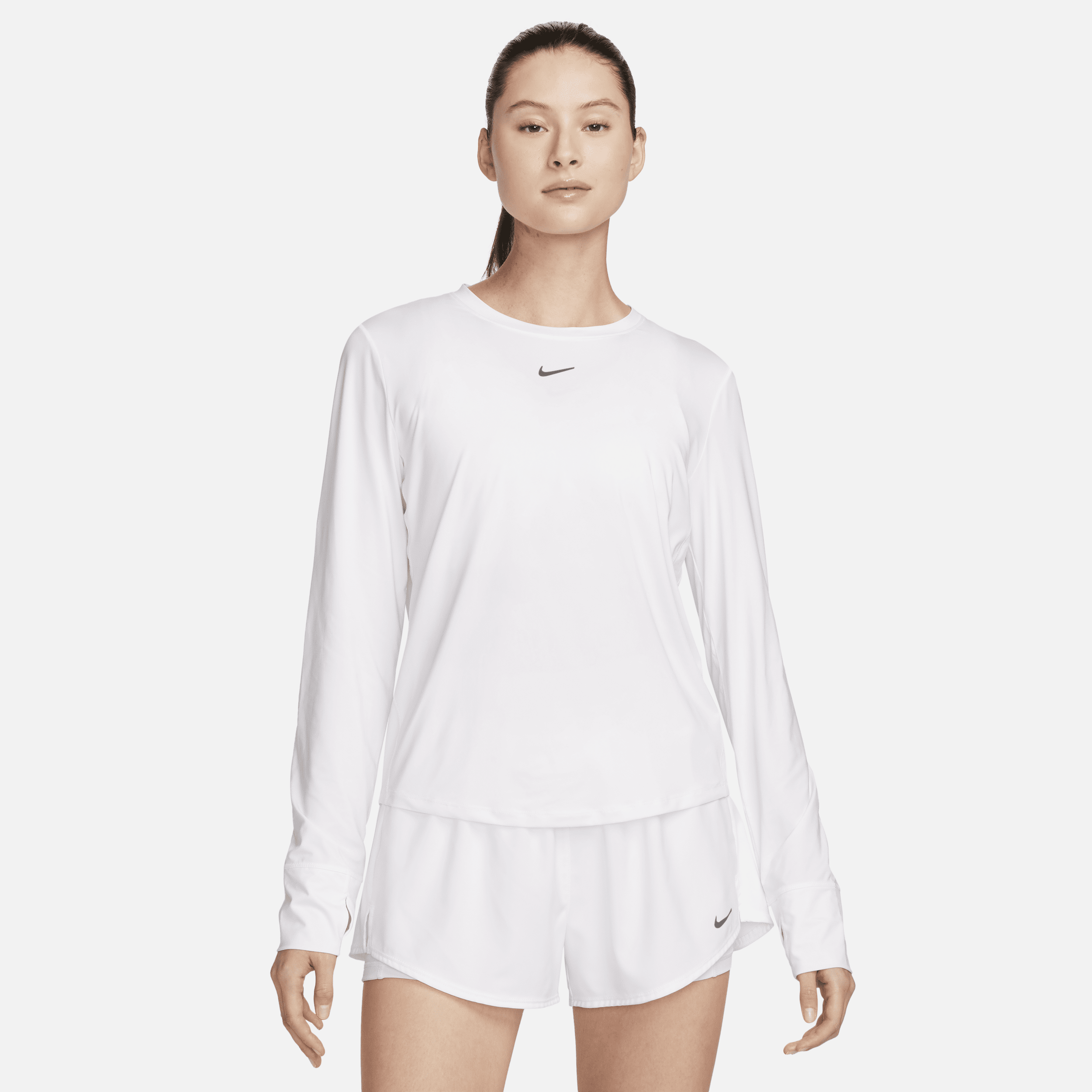 Nike Women's One Classic Dri-fit Long-sleeve Top In White