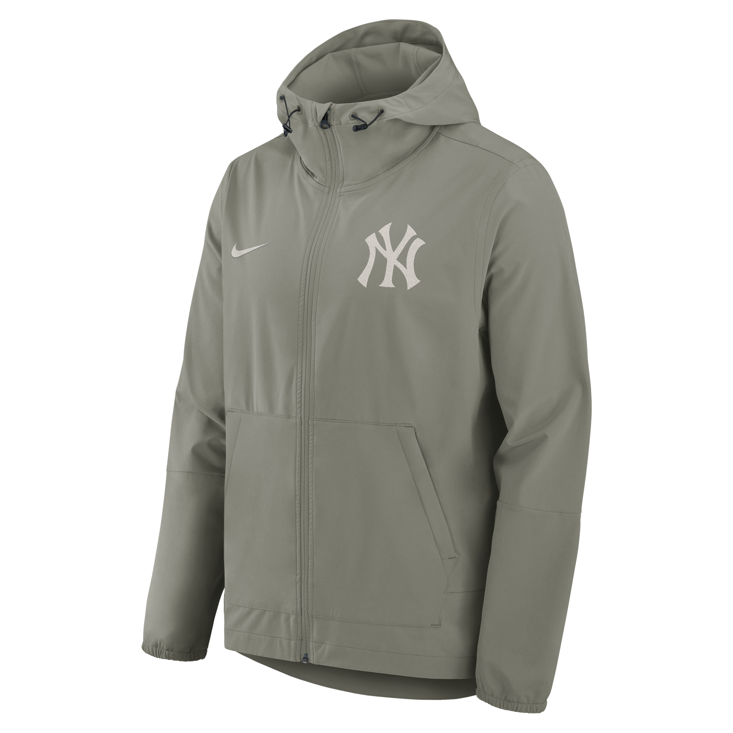 New York Yankees Unlimited Packable Nike Men's MLB Full-Zip Hooded Jacket in Grey | 02P1N05KNK-VCZ