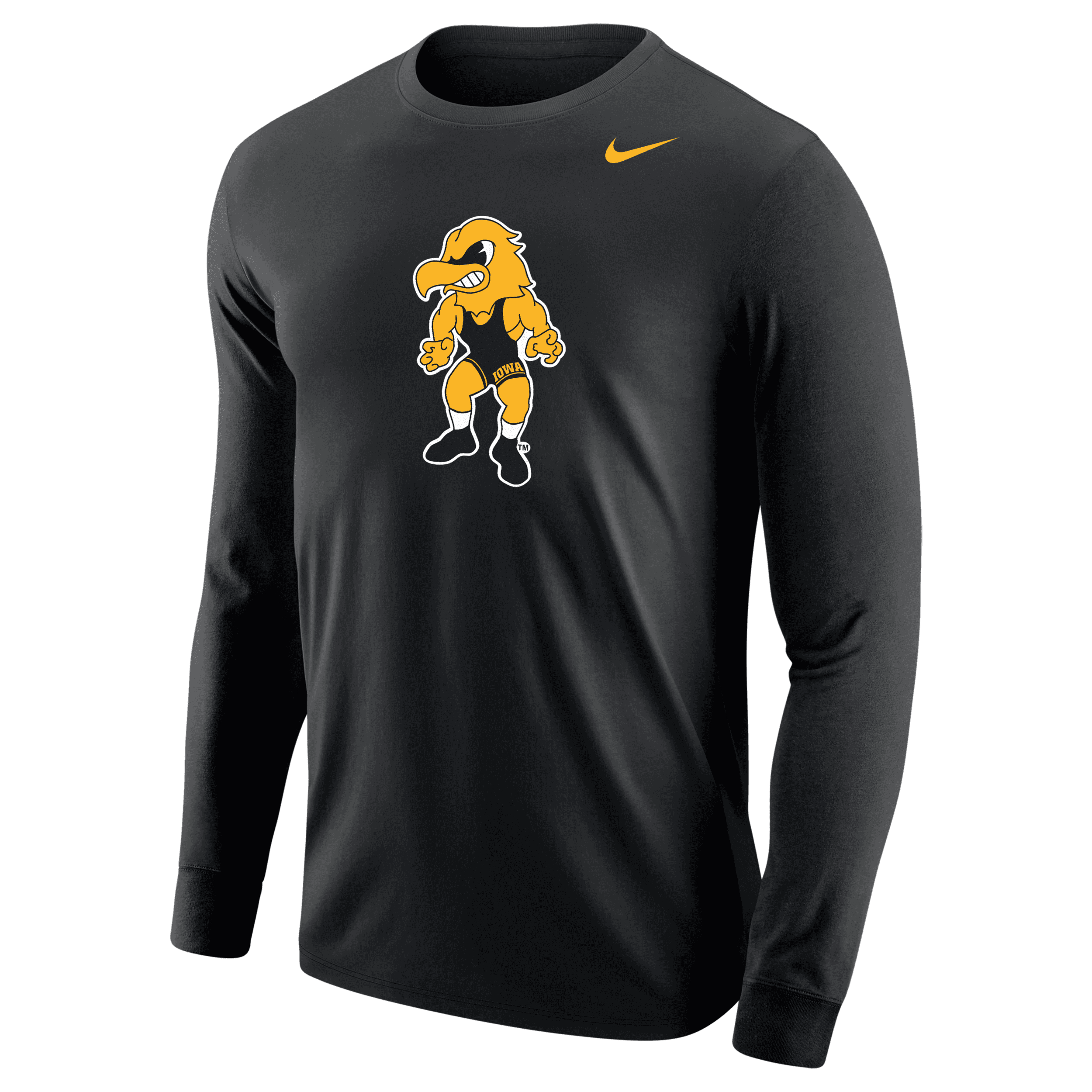Nike Iowa Men's College Wrestling Long-sleeve T-shirt In Black