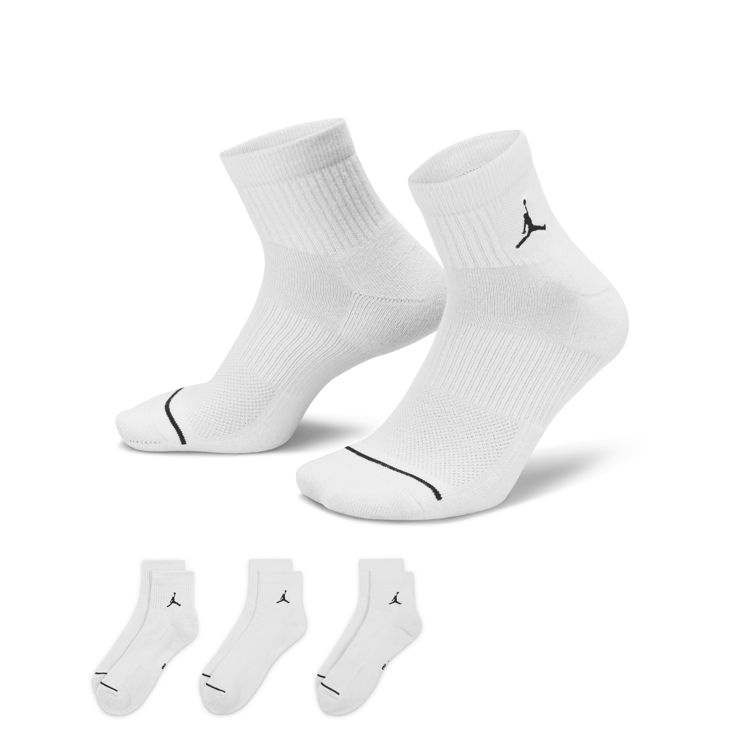 Jordan Everyday Ankle Socks (3 Pairs) In White