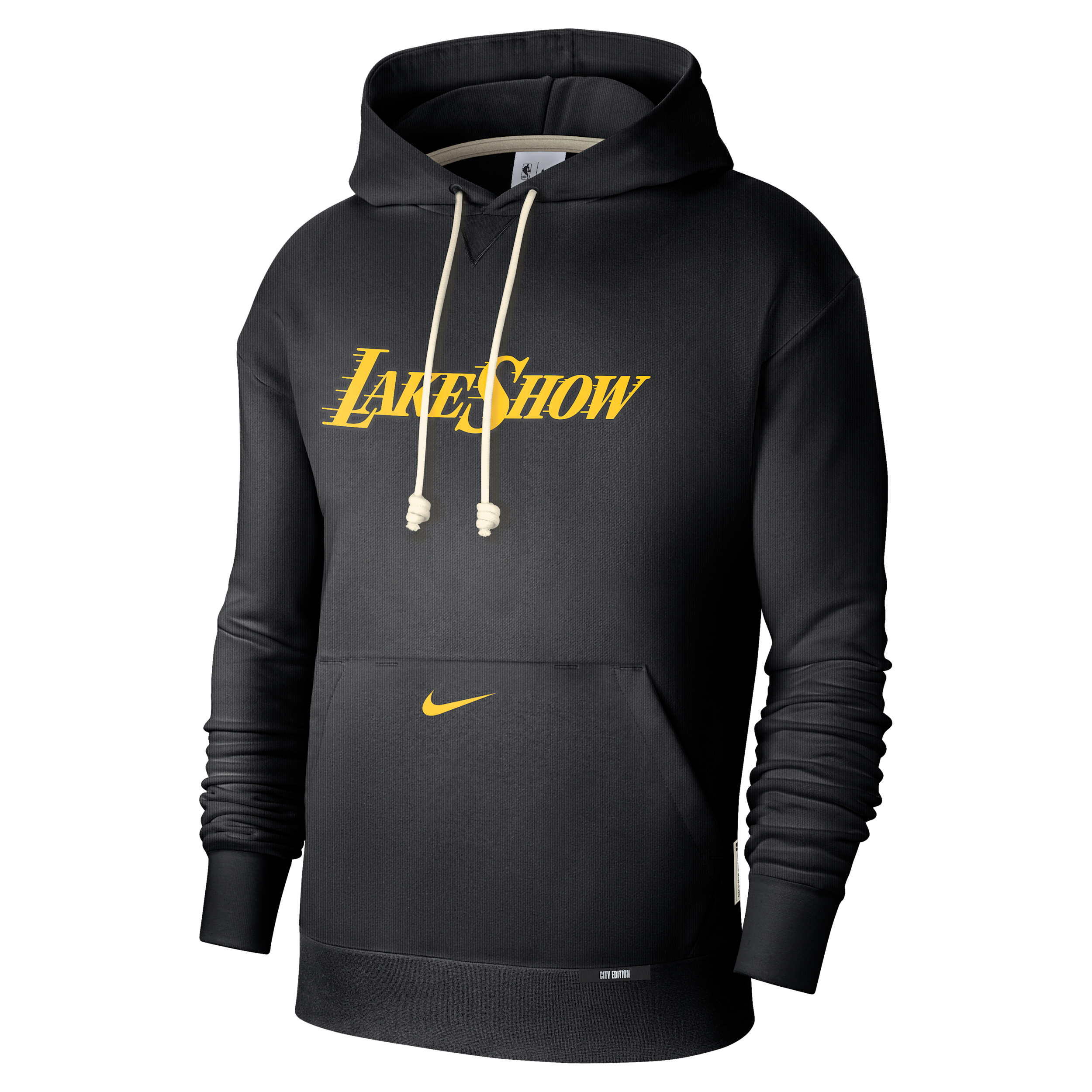 Nike Los Angeles Lakers Standard Issue City Edition Men's Dri-fit Nba Courtside Hoodie In Black