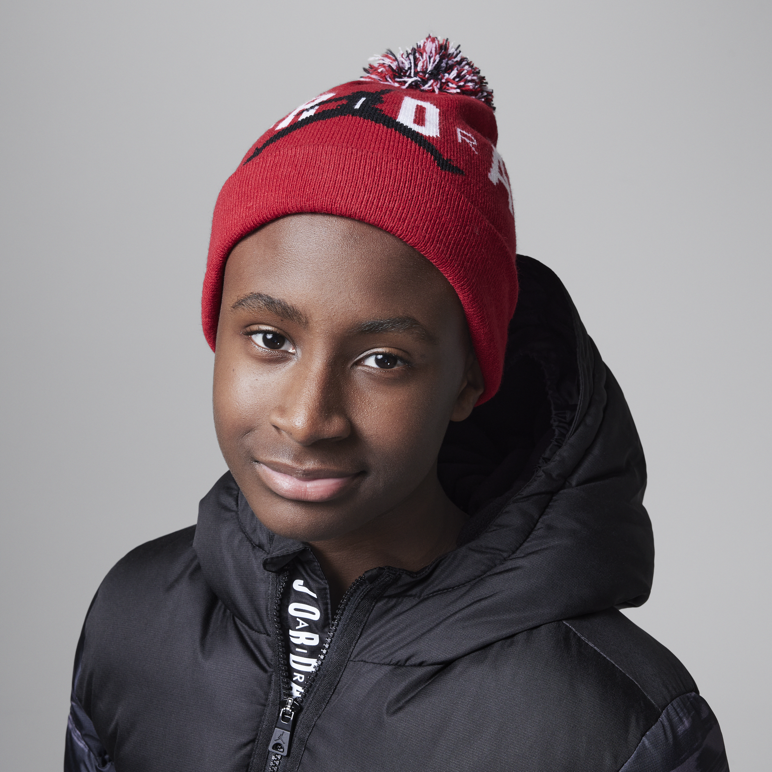 Jordan Pom Beanie Set Big Kids 2-piece Set In Red