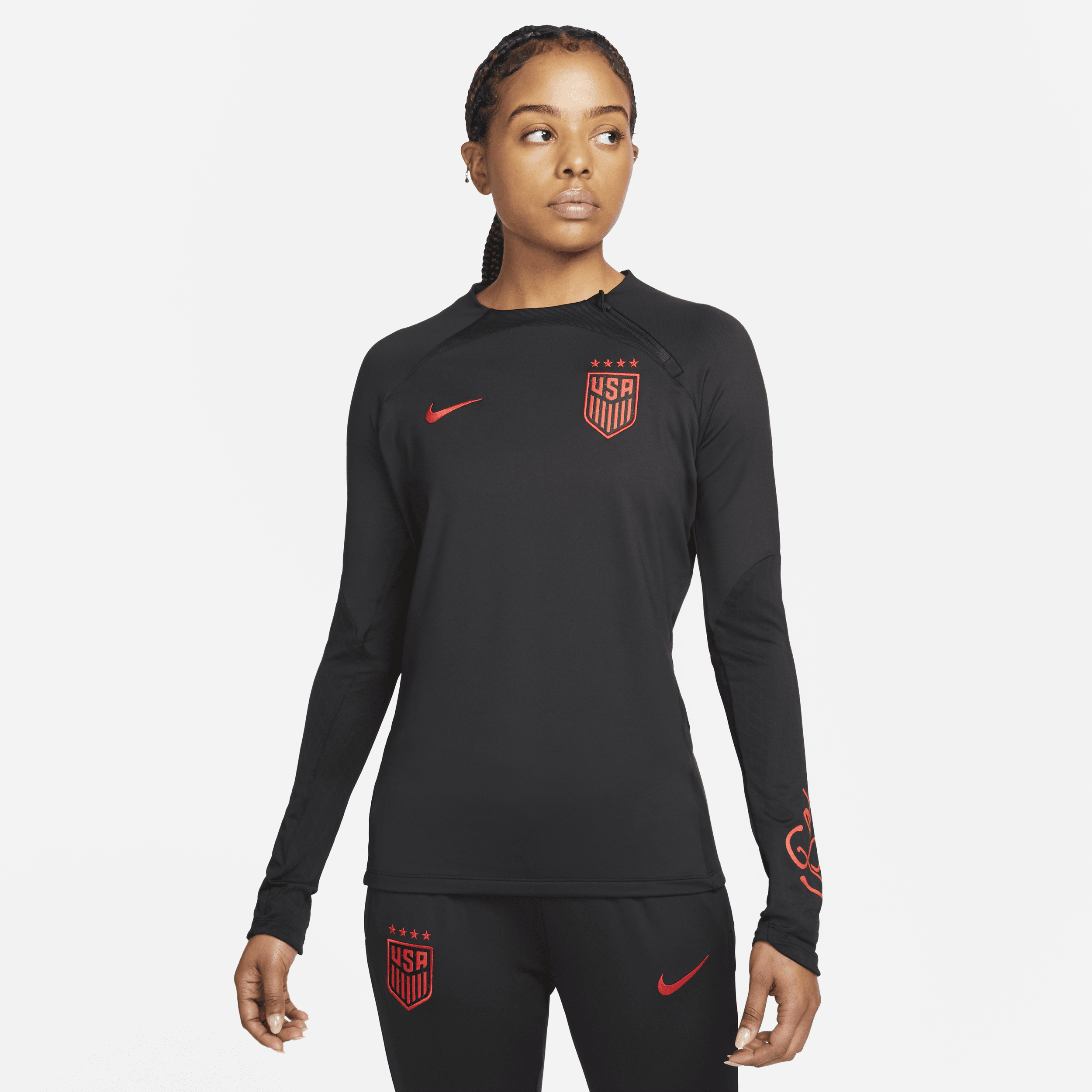 Shop Nike U.s. Strike  Women's Dri-fit Knit Soccer Drill Top In Black