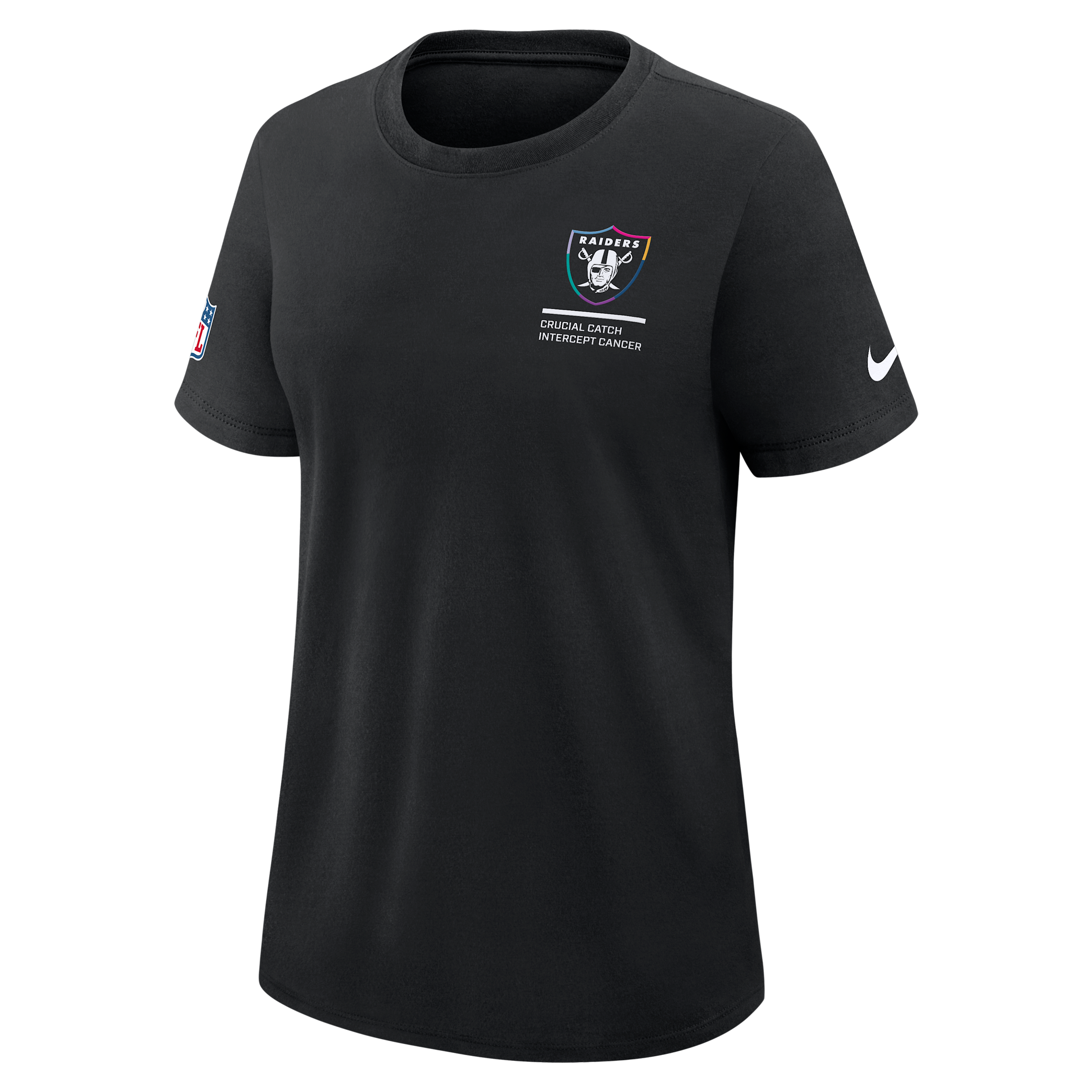 Nike Las Vegas Raiders Crucial Catch  Women's Dri-fit Nfl T-shirt In Black