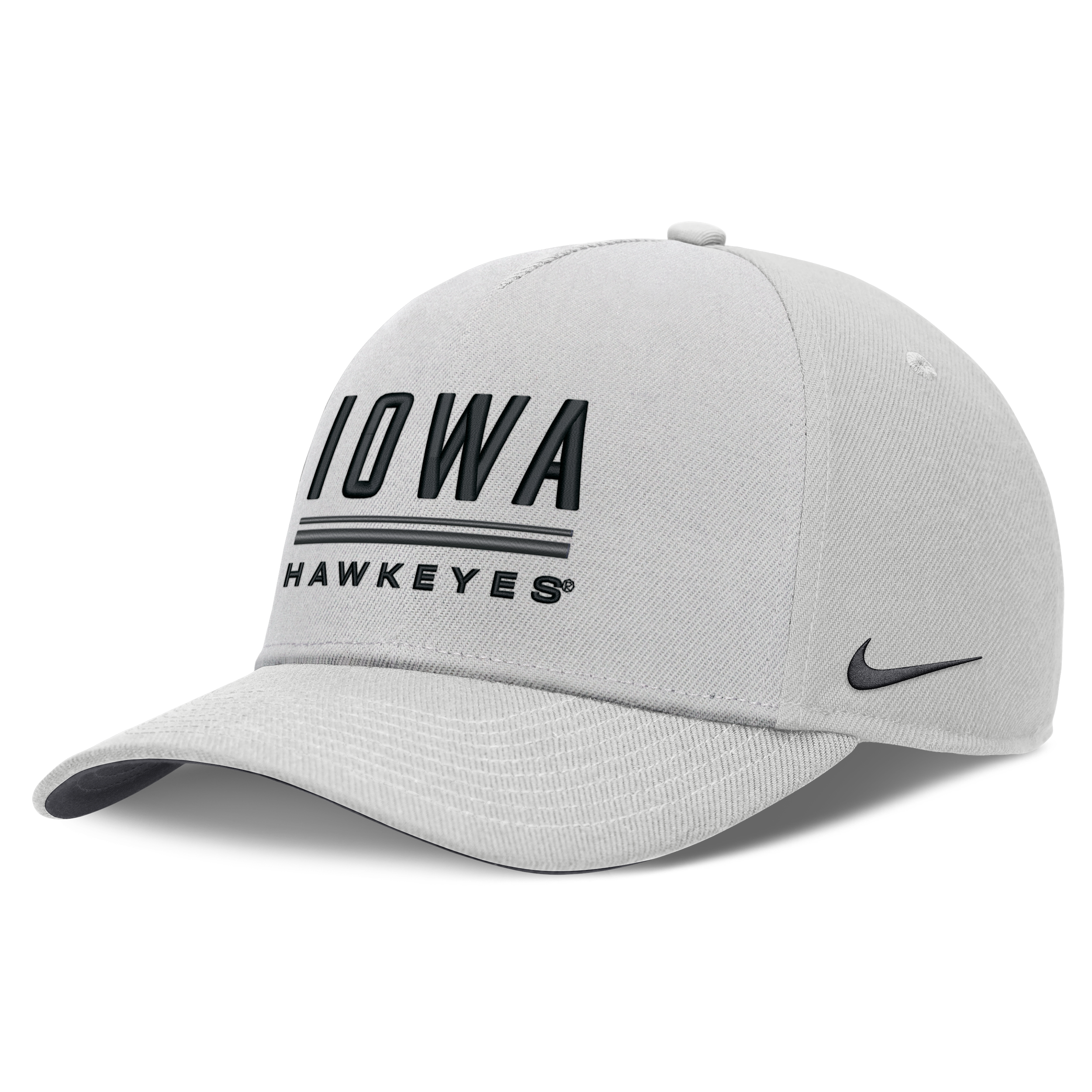 Iowa Sideline Practice Rise Nike Men's Dri-FIT College Adjustable Hat in Grey | NC060BBIA-RKB