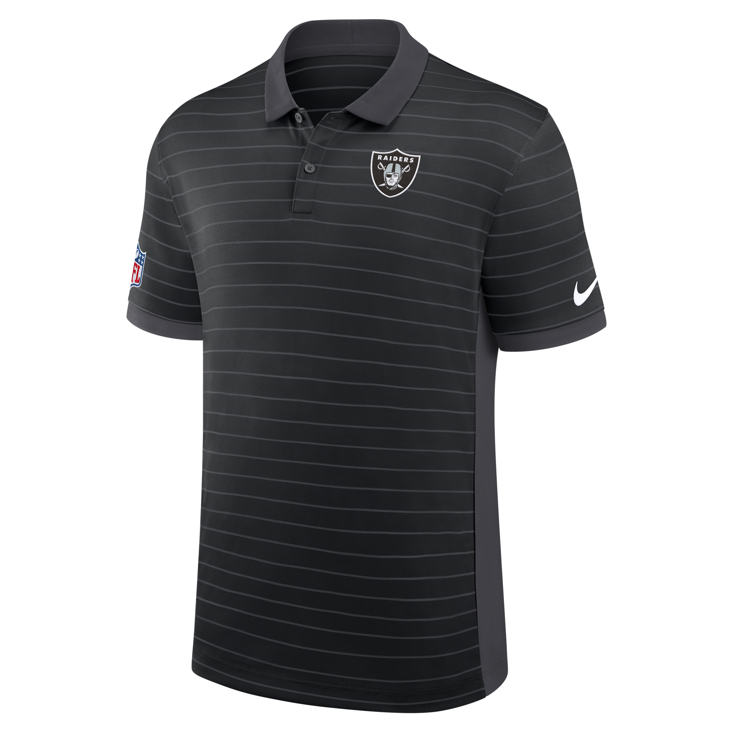 Nike Las Vegas Raiders Sideline Victory Stripe  Men's Dri-fit Nfl Polo