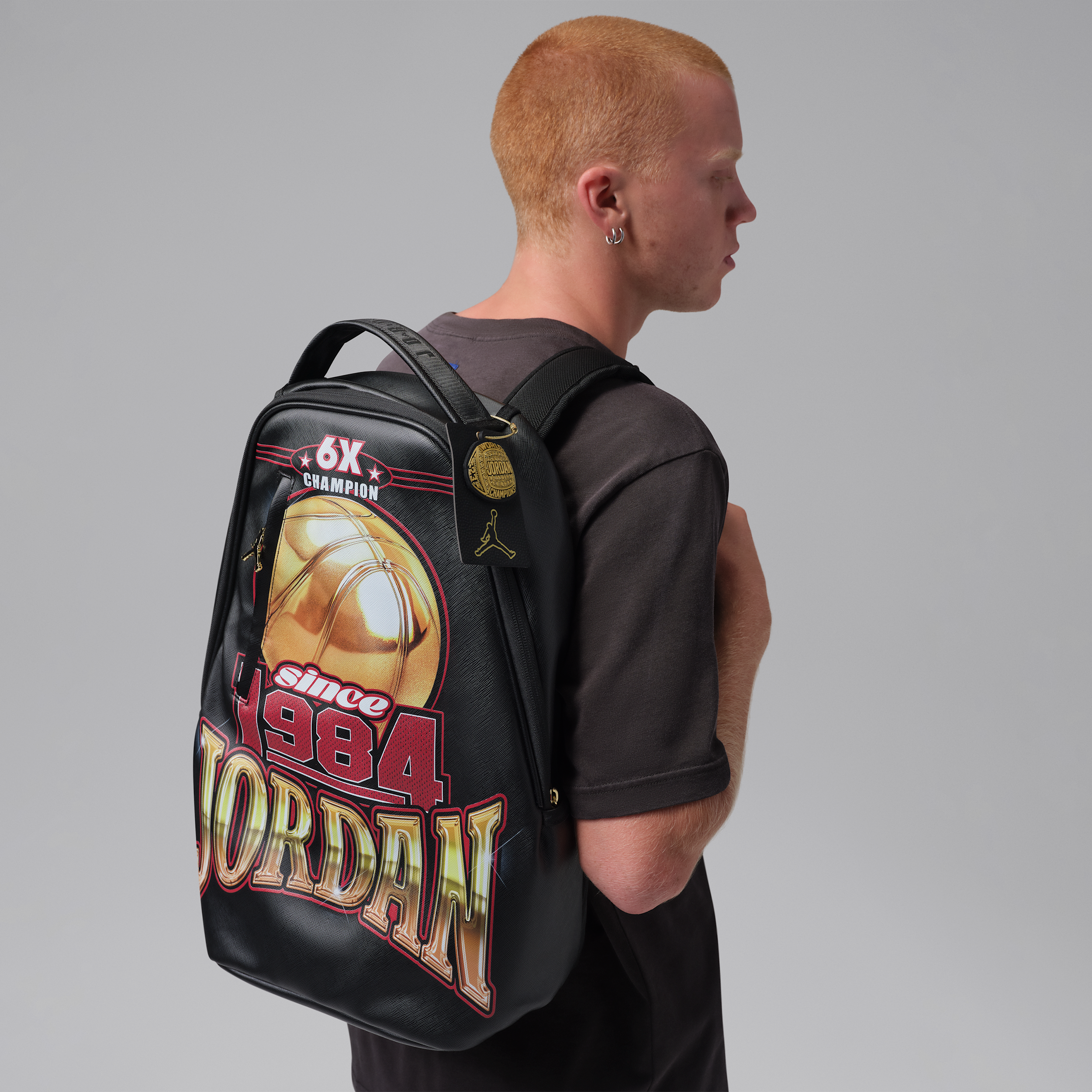 Men's Jordan 6 Rings Trophy Backpack (26L) in Black | MA9371-G0T