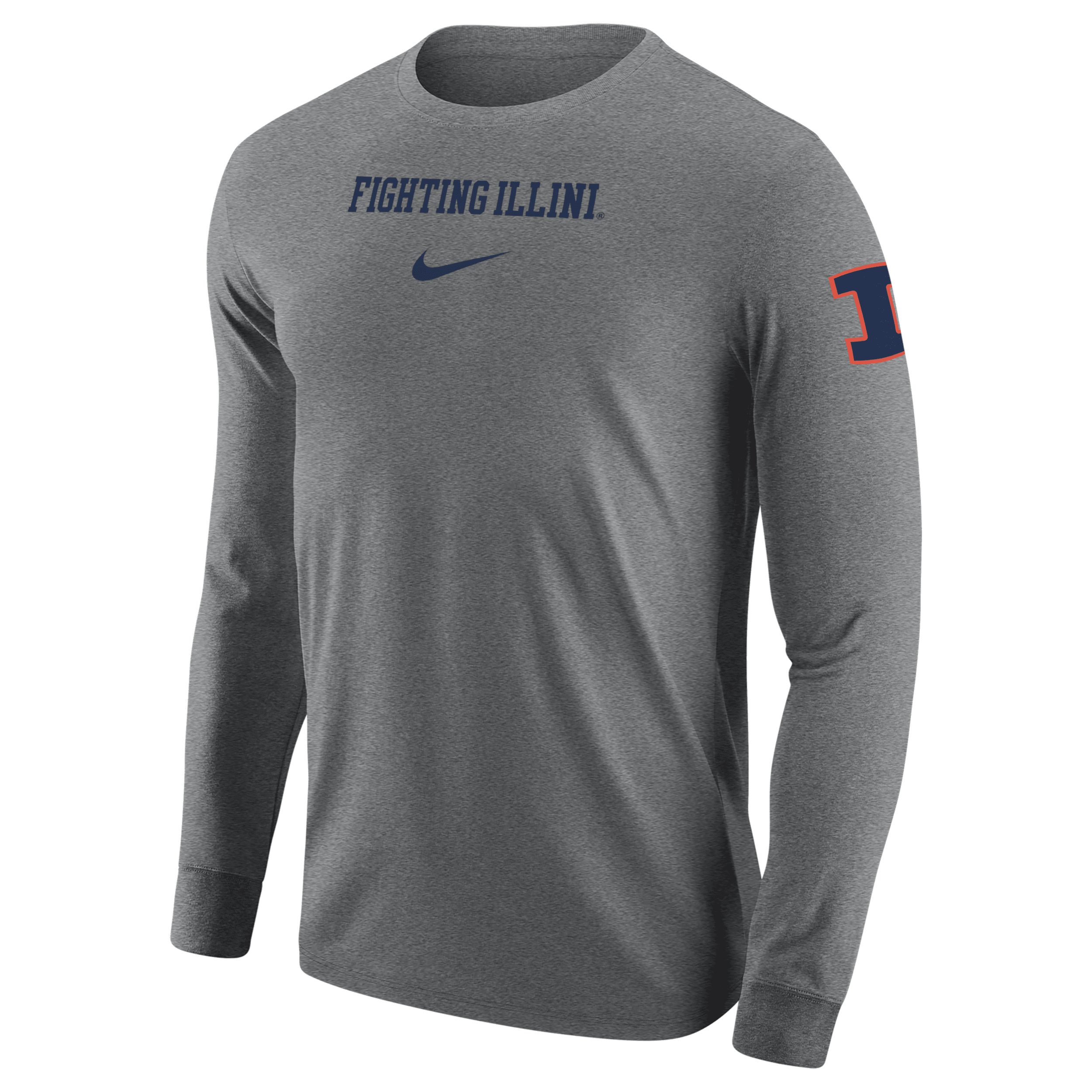 Shop Nike Illinois  Men's College Long-sleeve T-shirt In Grey