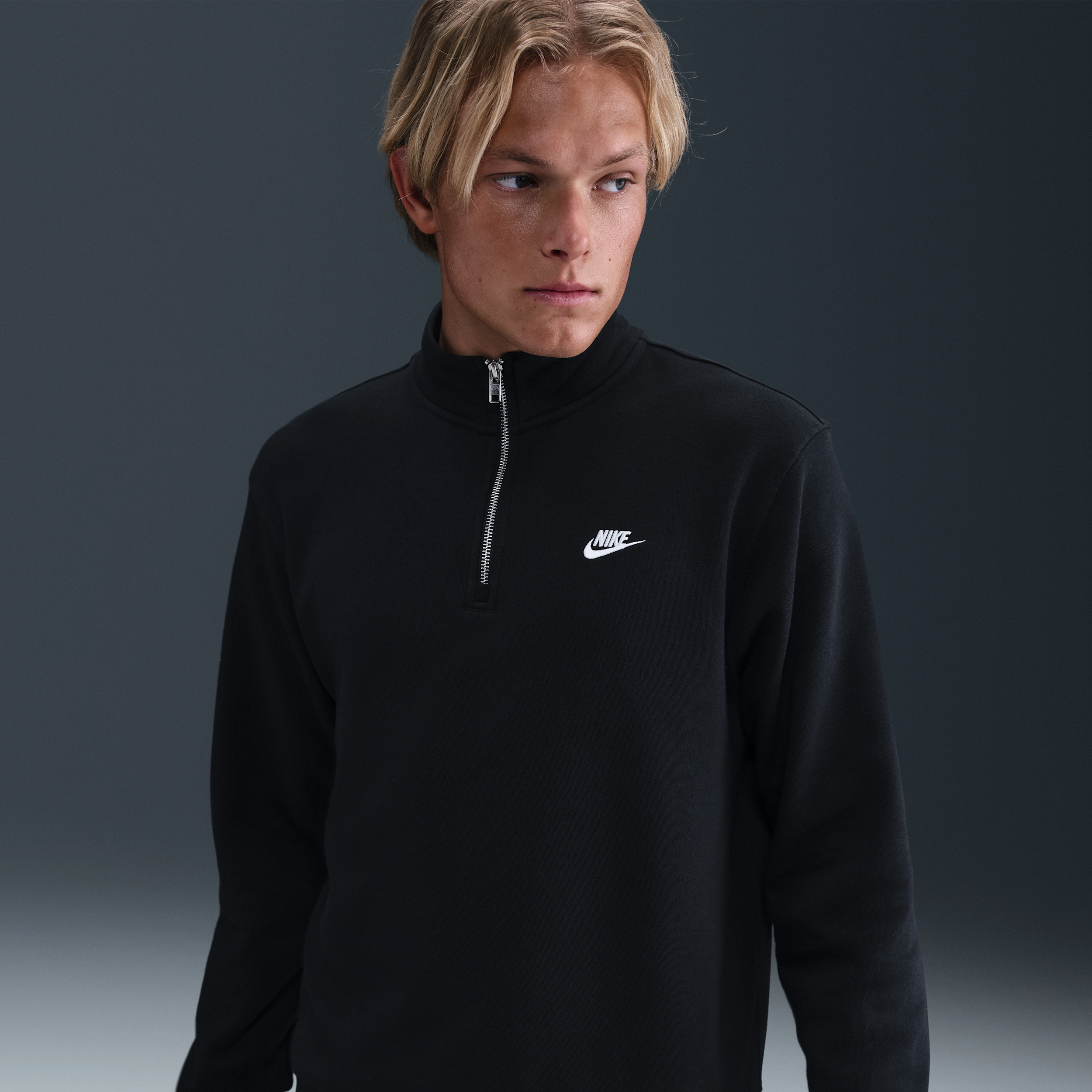 Nike Men's  Sportswear Club 1/2-zip Fleece Top In Black
