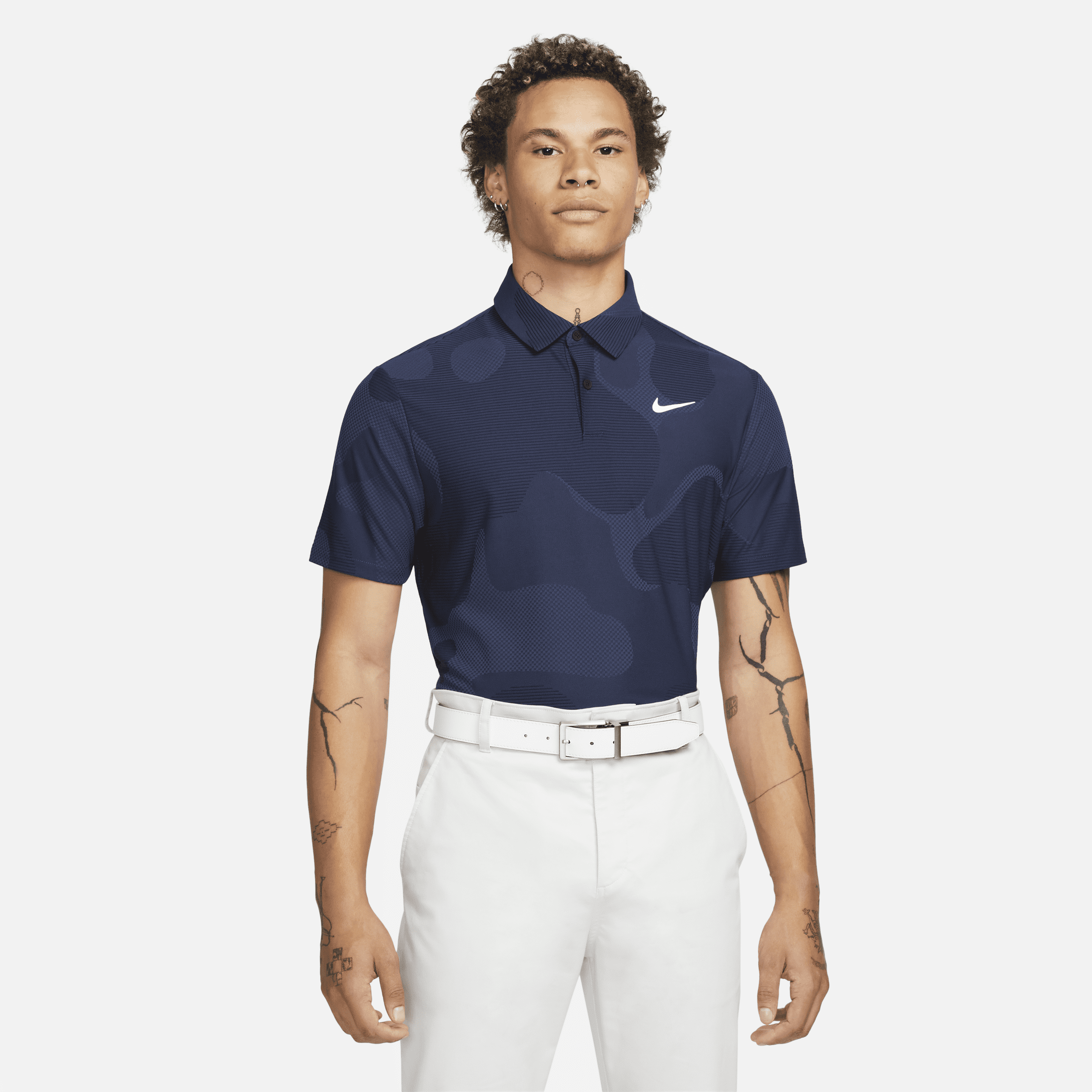 Shop Nike Men's Dri-fit Adv Tour Camo Golf Polo In Blue