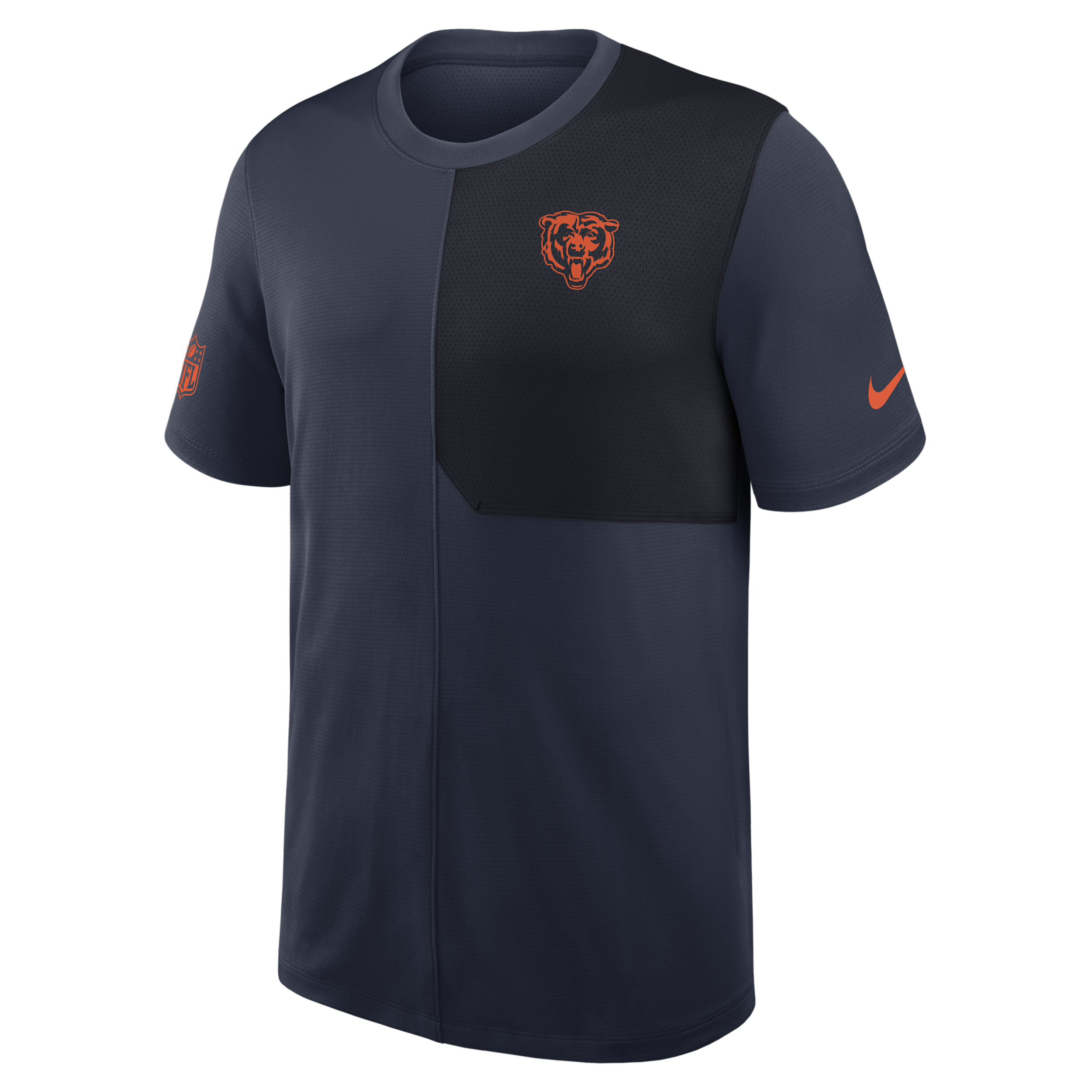 Nike Navy Chicago Bears Sideline Uv Performance Coach Shirt
