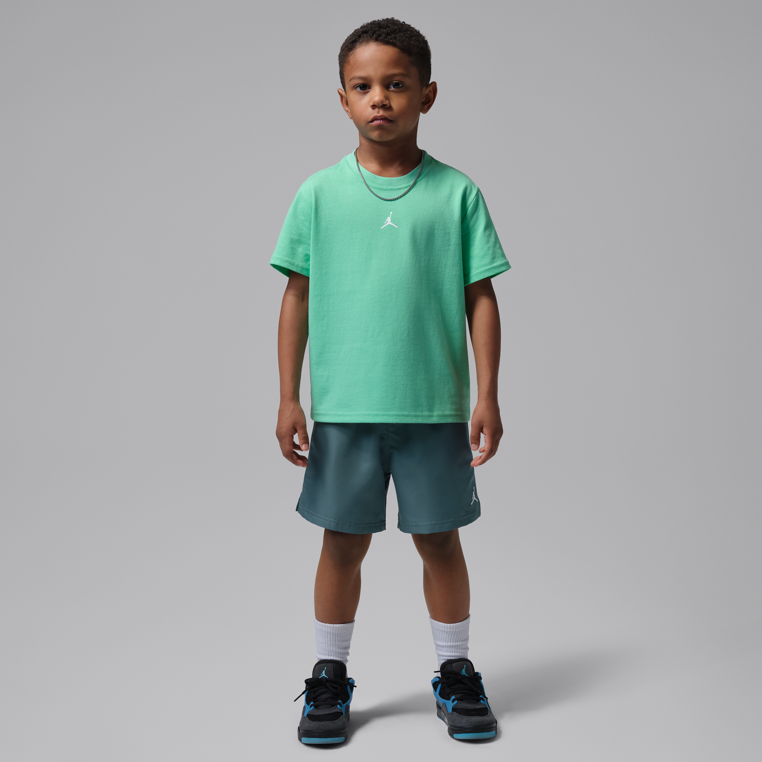 Jordan Little Boys Dri-fit Jumpman Woven Play Jersey T-Shirt & Mesh Shorts, 2 Piece Set - Green