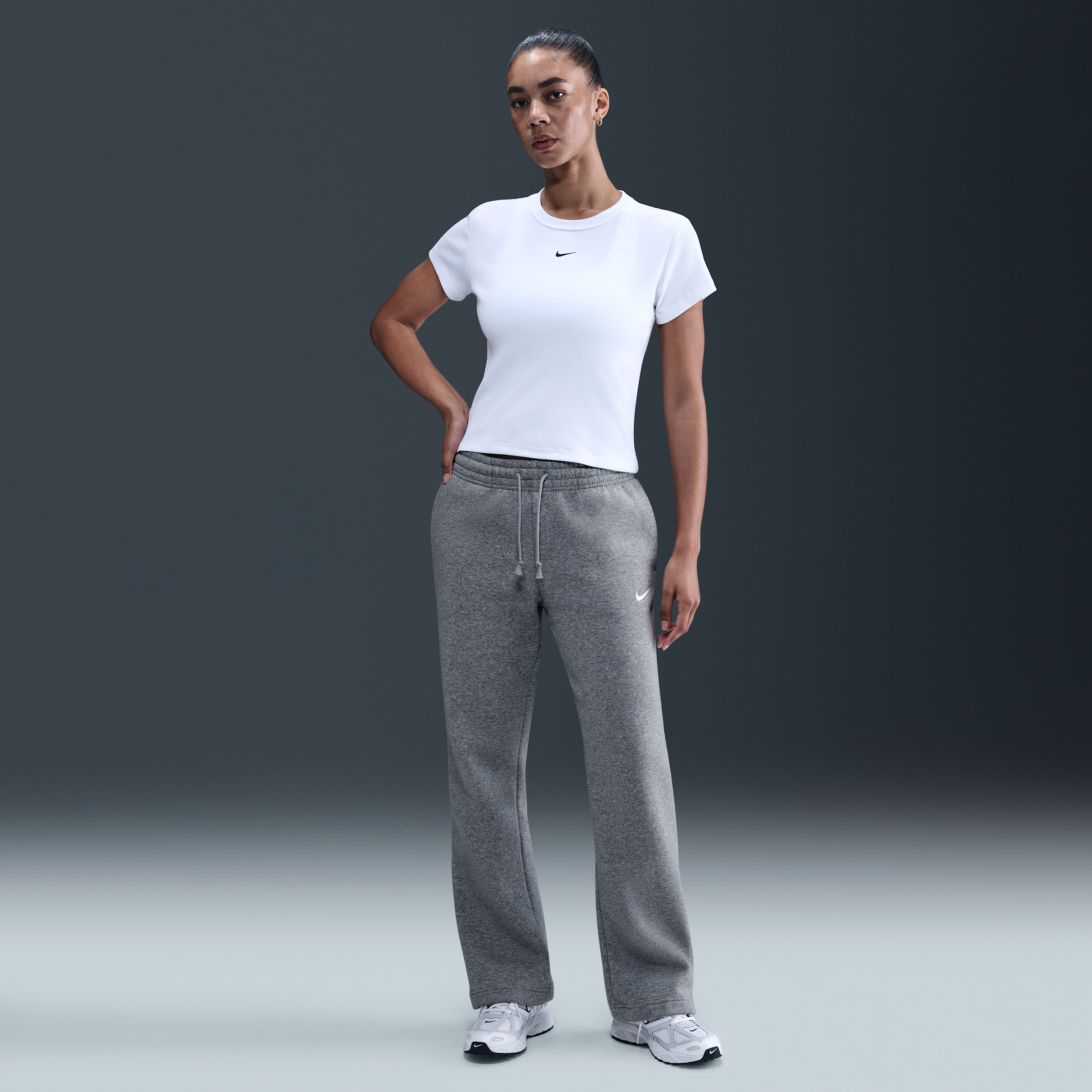 Nike Women's  Sportswear Phoenix Fleece Mid-rise Open-hem Pants