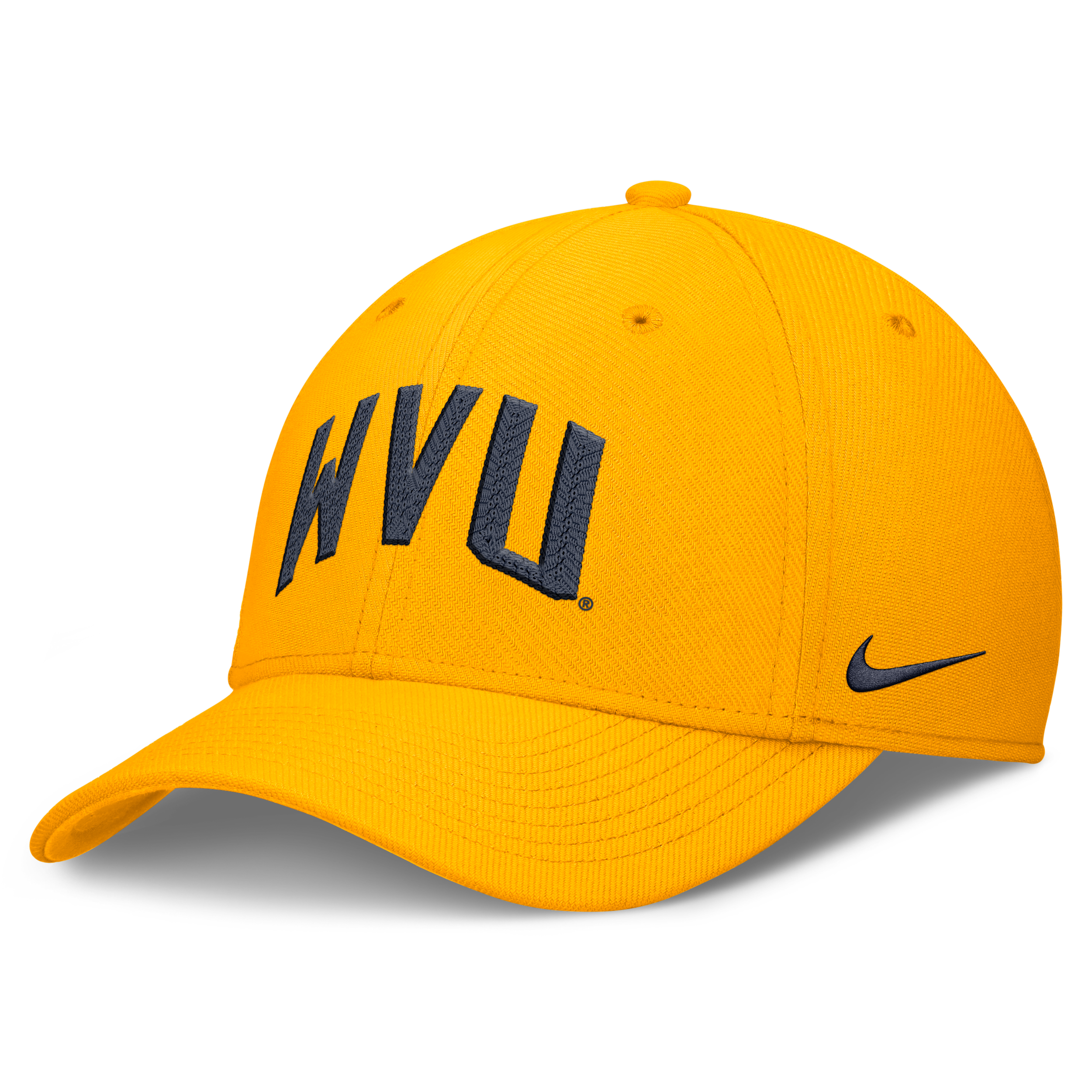 West Virginia Classic Swooshflex Nike Men's Dri-FIT College Hat in Yellow | NC0376IWVN-KLK