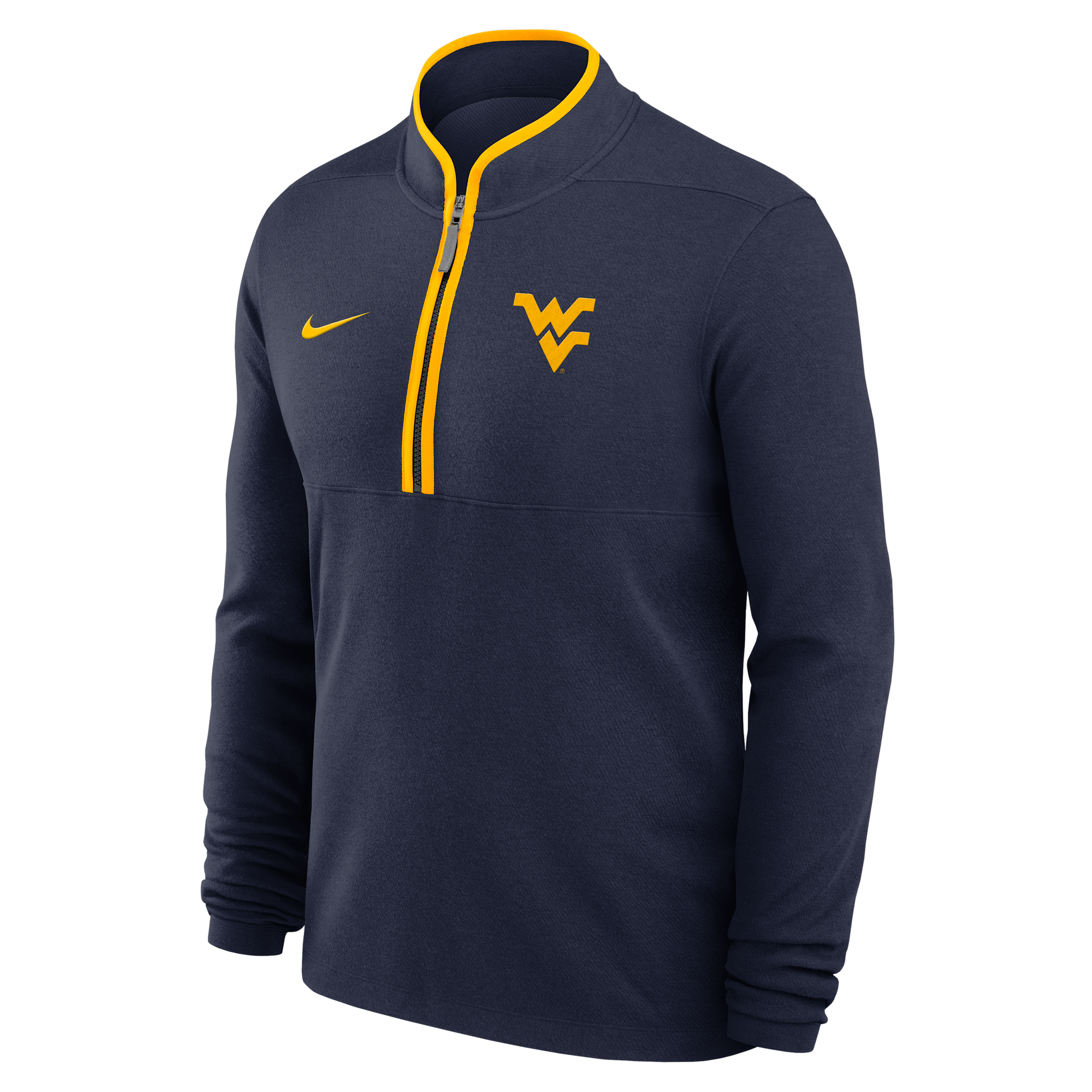 West Virginia Victory Nike Men's Dri-FIT College 1/2-Zip Long-Sleeve Top in Blue | 044319MCWVN-APS