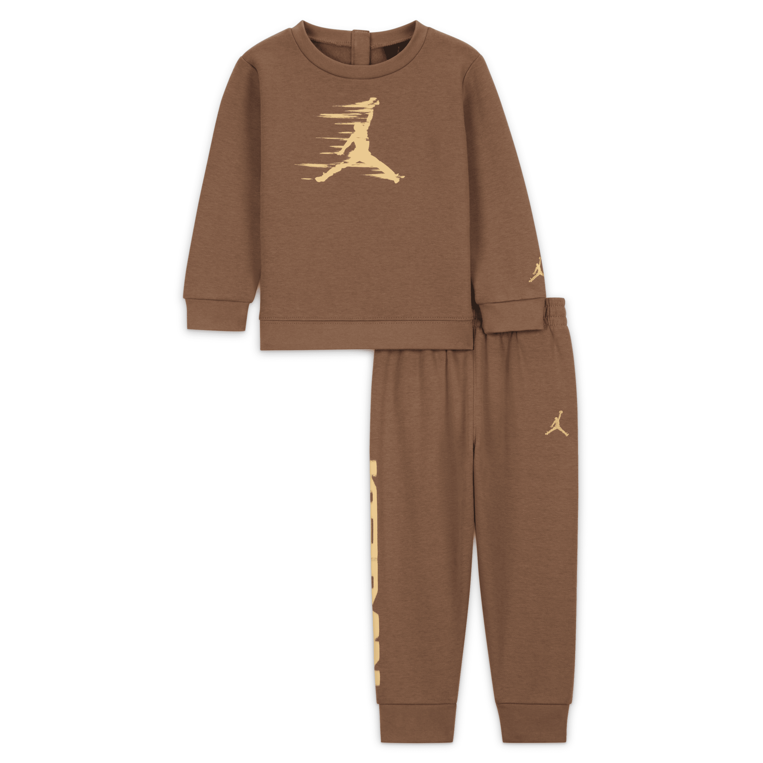 Shop Jordan Mj Flight Mvp Baby (12-24m) 2-piece Fleece Crew Set In Brown