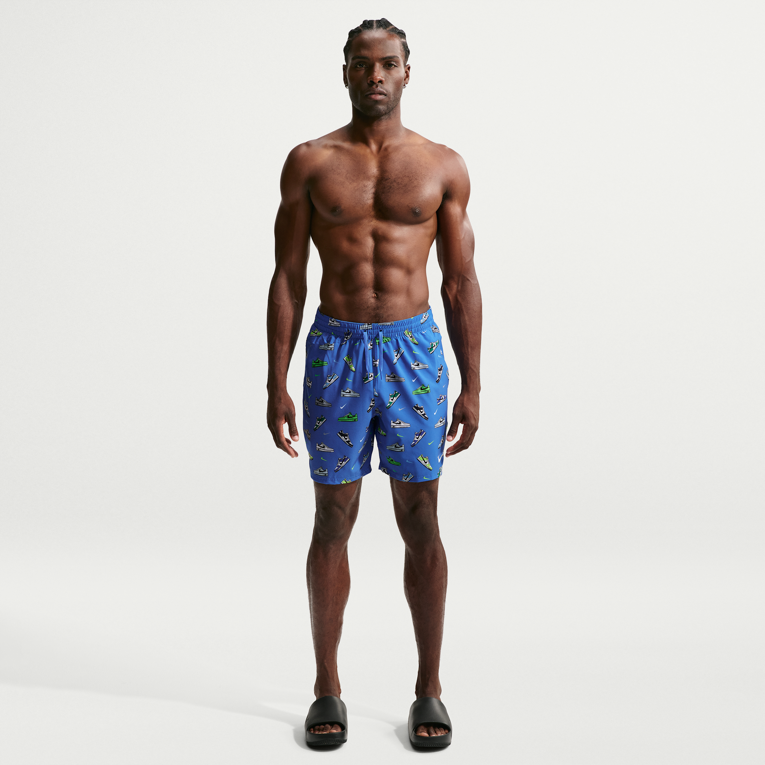 Nike Men's Swim Breaker 7" Brief-Lined Volley Short in Blue | NESSF552-434