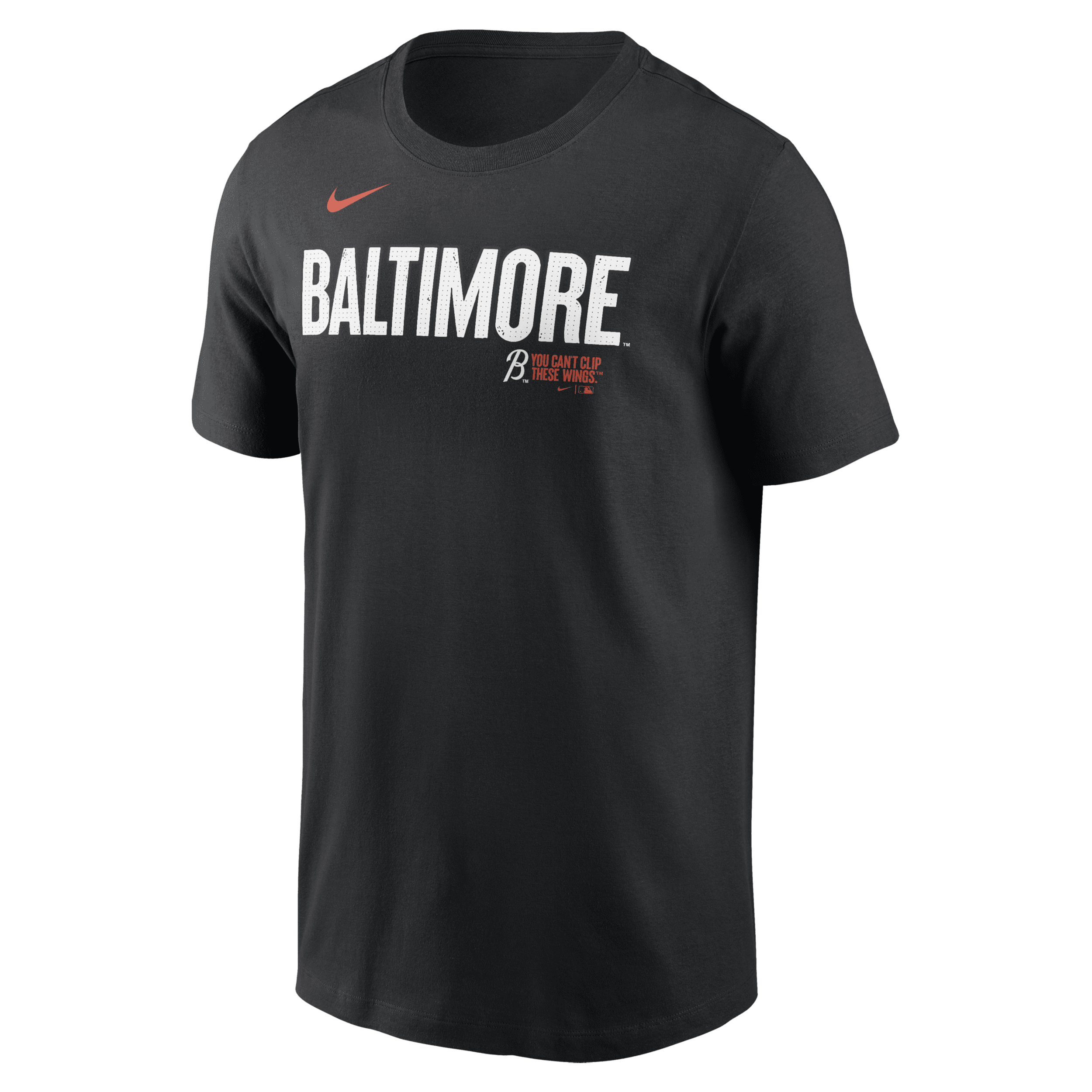 Nike Black Baltimore Orioles City Connect Wordmark T-shirt In Black