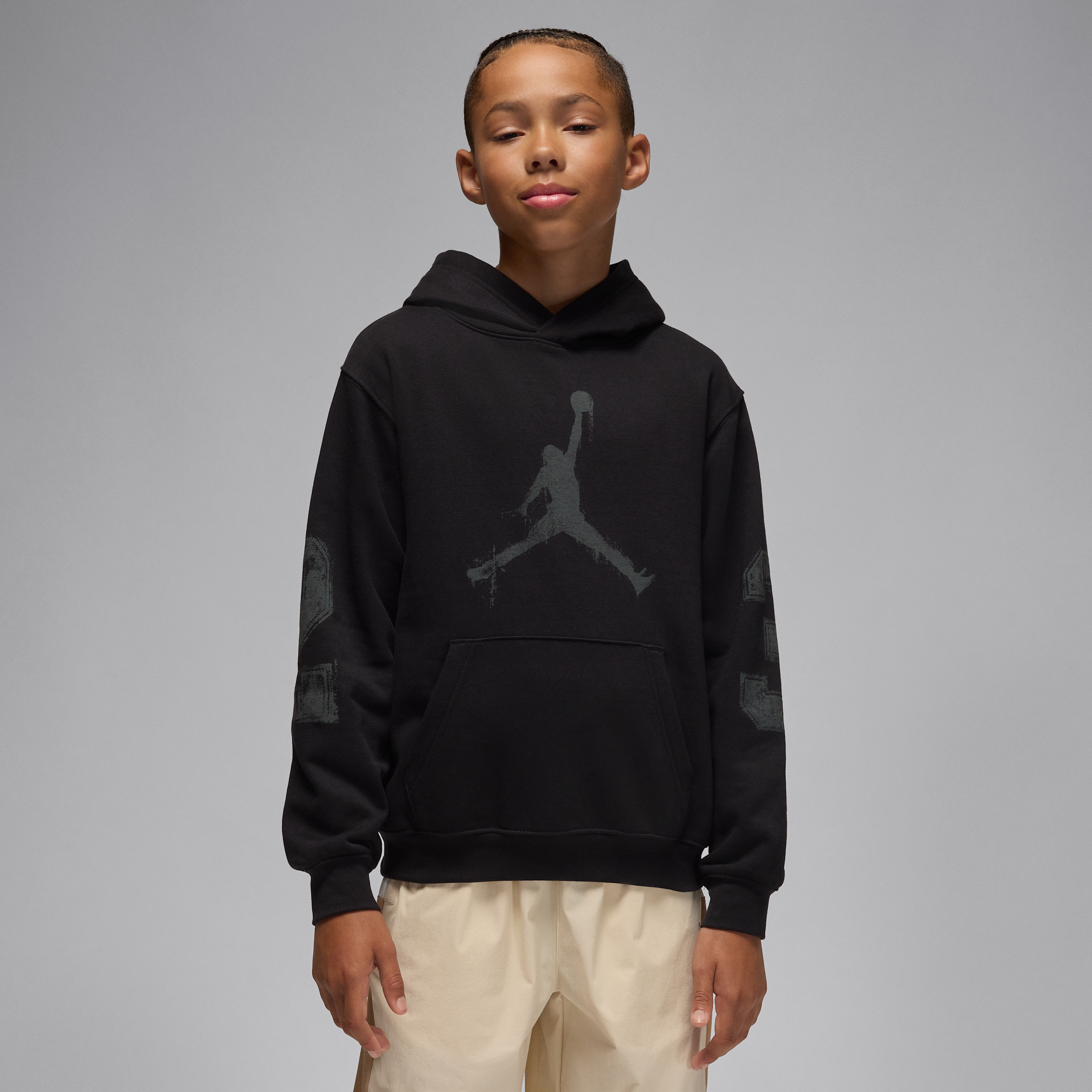 Jordan Mvp Big Kids' Jumpman Fleece Pullover Hoodie In Black