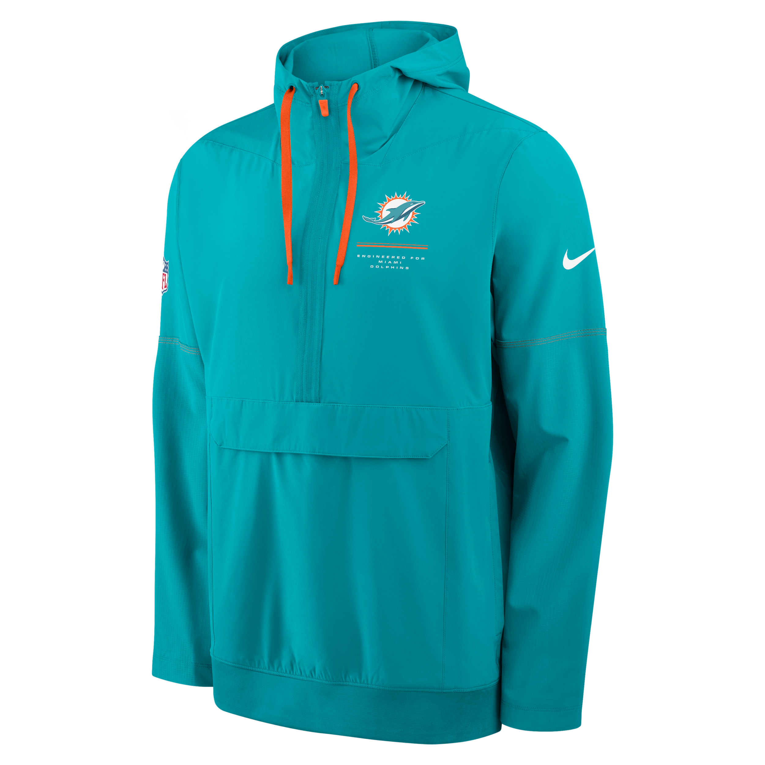 Miami Dolphins Sideline Anorak Nike Men's NFL 1/2-Zip Hooded Jacket in Green | 03AT037M9P-EKU