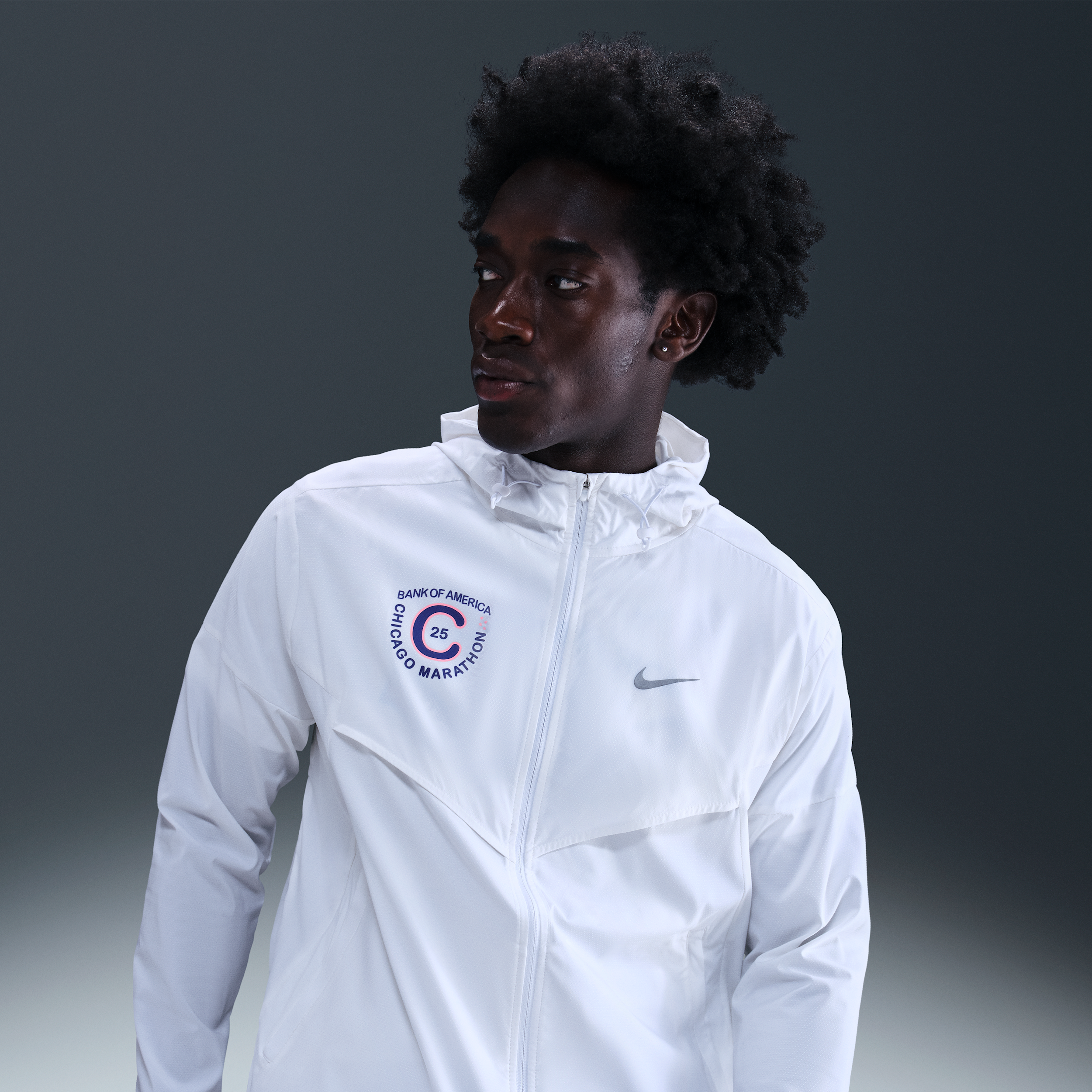 Nike Men's Impossibly Light Hooded Running Jacket In White
